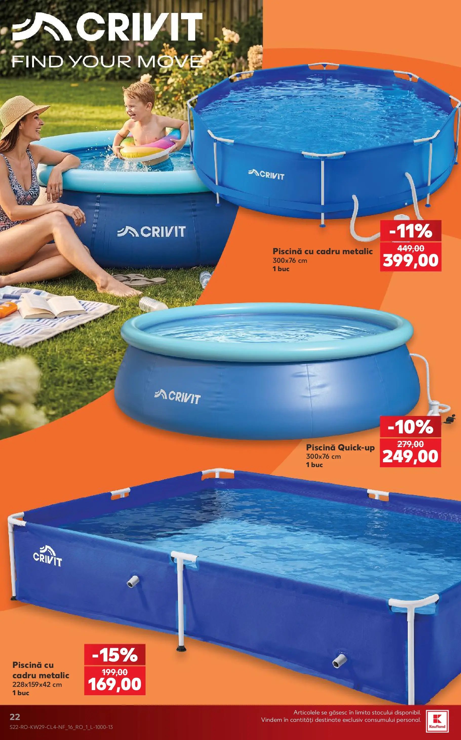 Kaufland Carei 14.07.2026 - Revista si Oferta | Pagină: 22 | Produse: Piscină