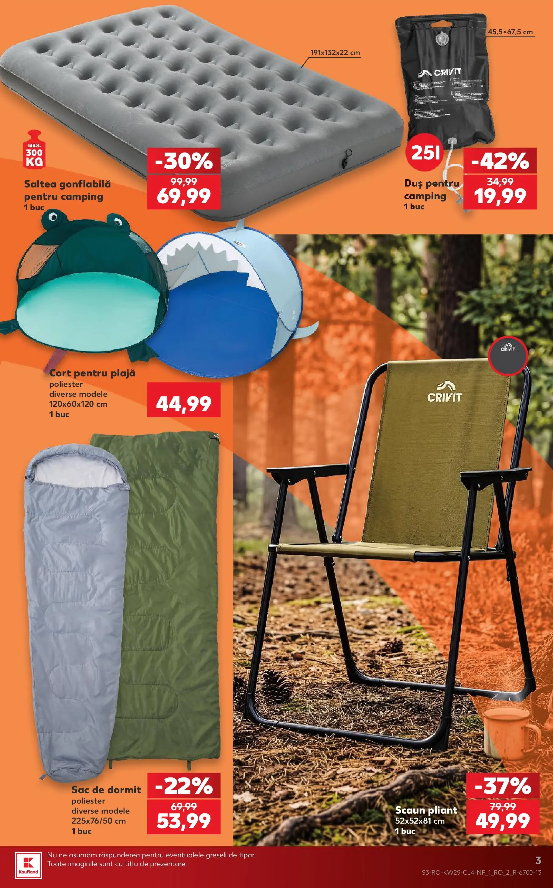 Kaufland Comarnic 14.07.2026 - Revista si Oferta | Pagină: 3 | Produse: Cort, Saltea, Scaun, Saltea gonflabilă