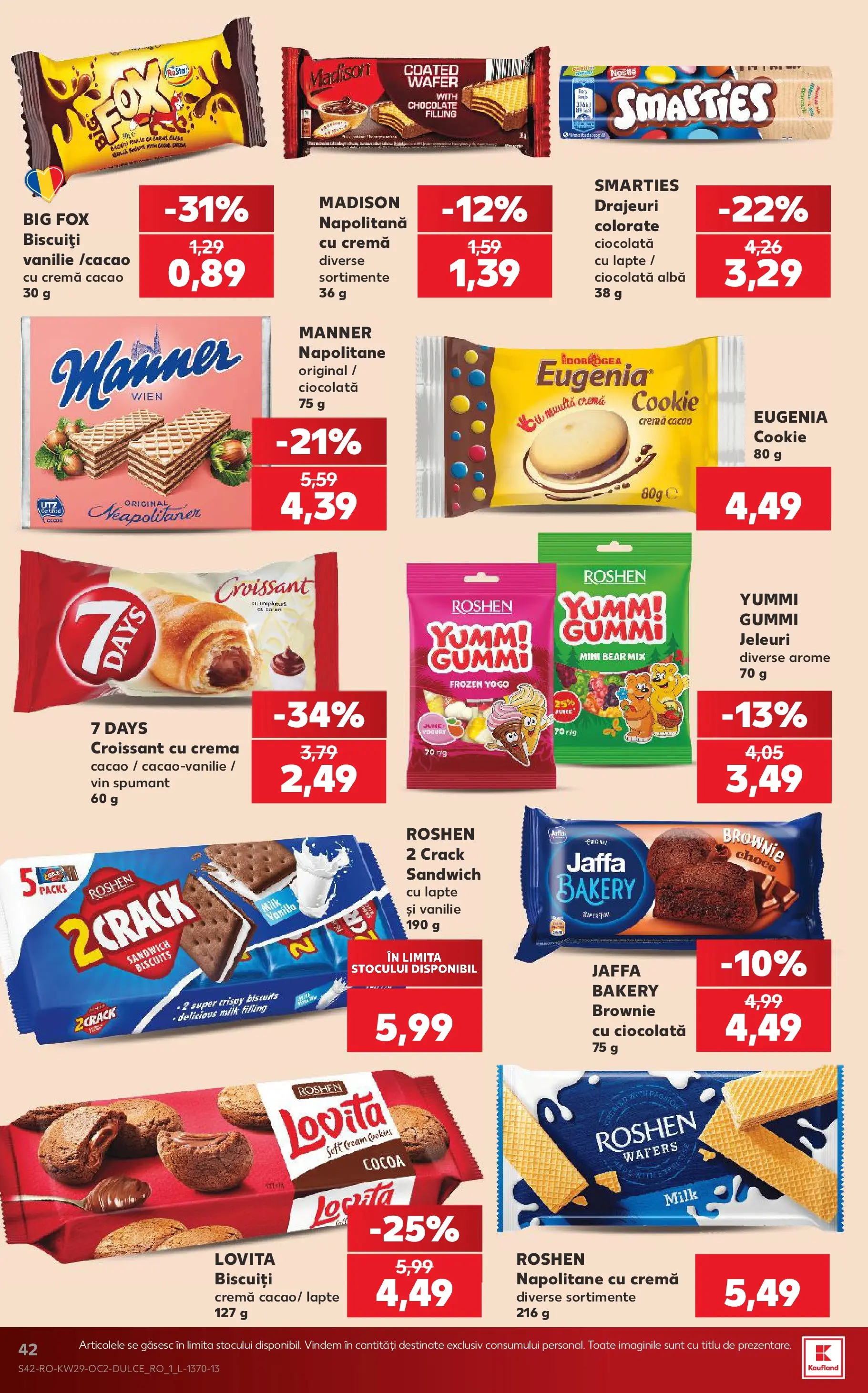 Kaufland Rădăuți 15.07.2026 - Revista si Oferta | Pagină: 42 | Produse: Lapte, Ciocolată, Biscuiți, Jeleuri