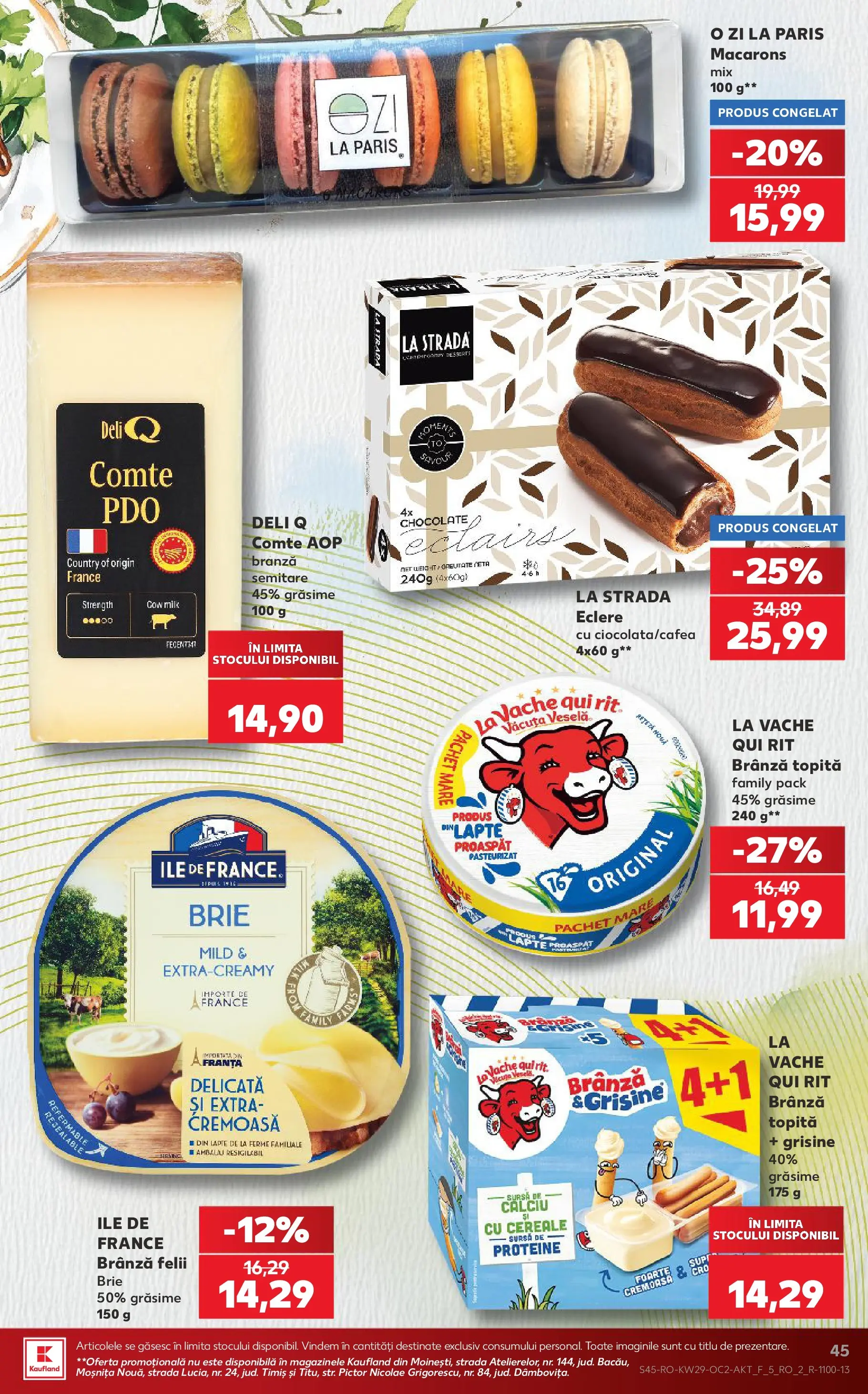 Kaufland Rădăuți 15.07.2026 - Revista si Oferta | Pagină: 45 | Produse: Masaüstü kılıfı, Lapte, Macarons, Cereale