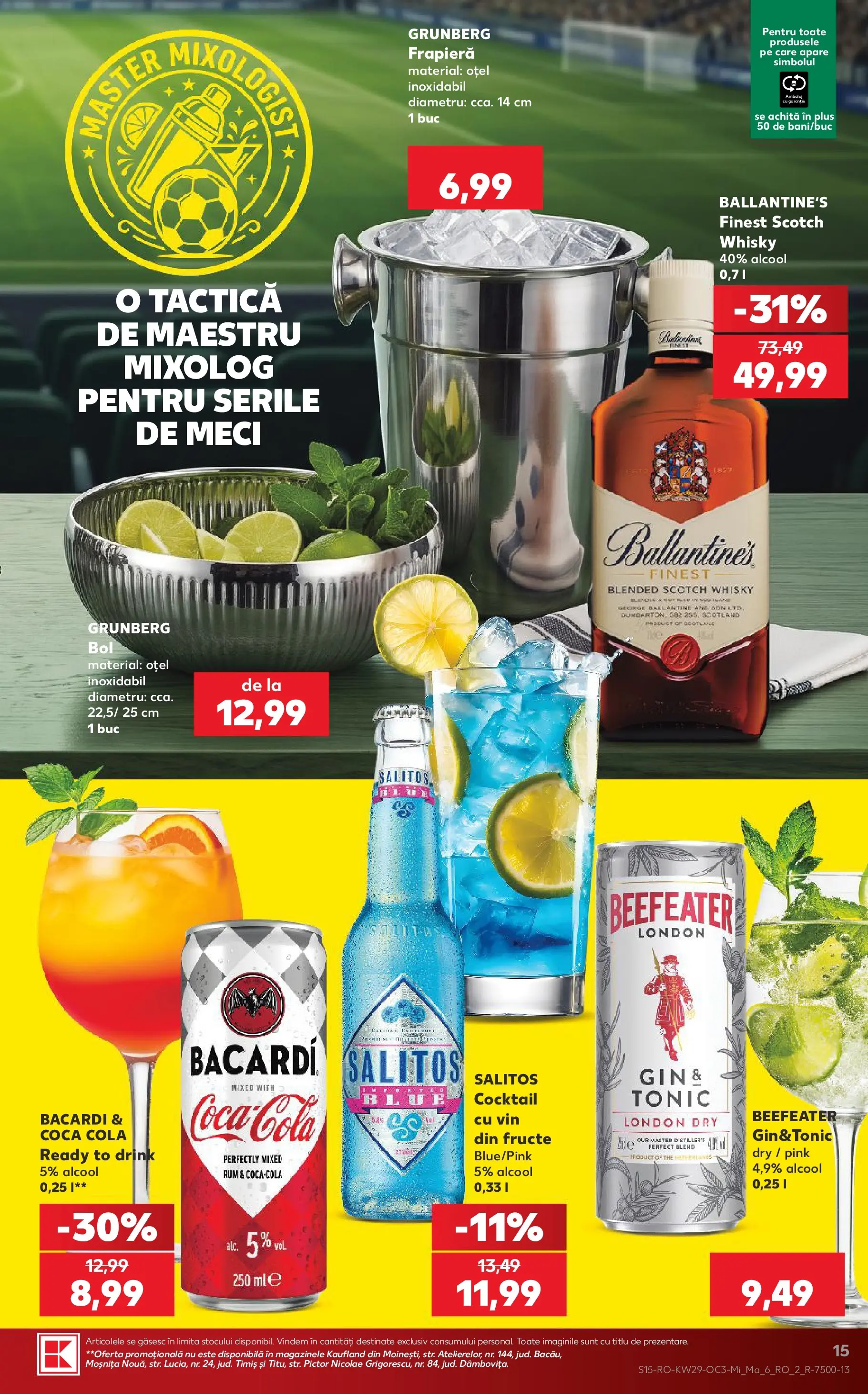 Kaufland Viseu de Sus 15.07.2026 - Revista si Oferta | Pagină: 15 | Produse: Amerikan servis, Vin, Cocktail, Fructe