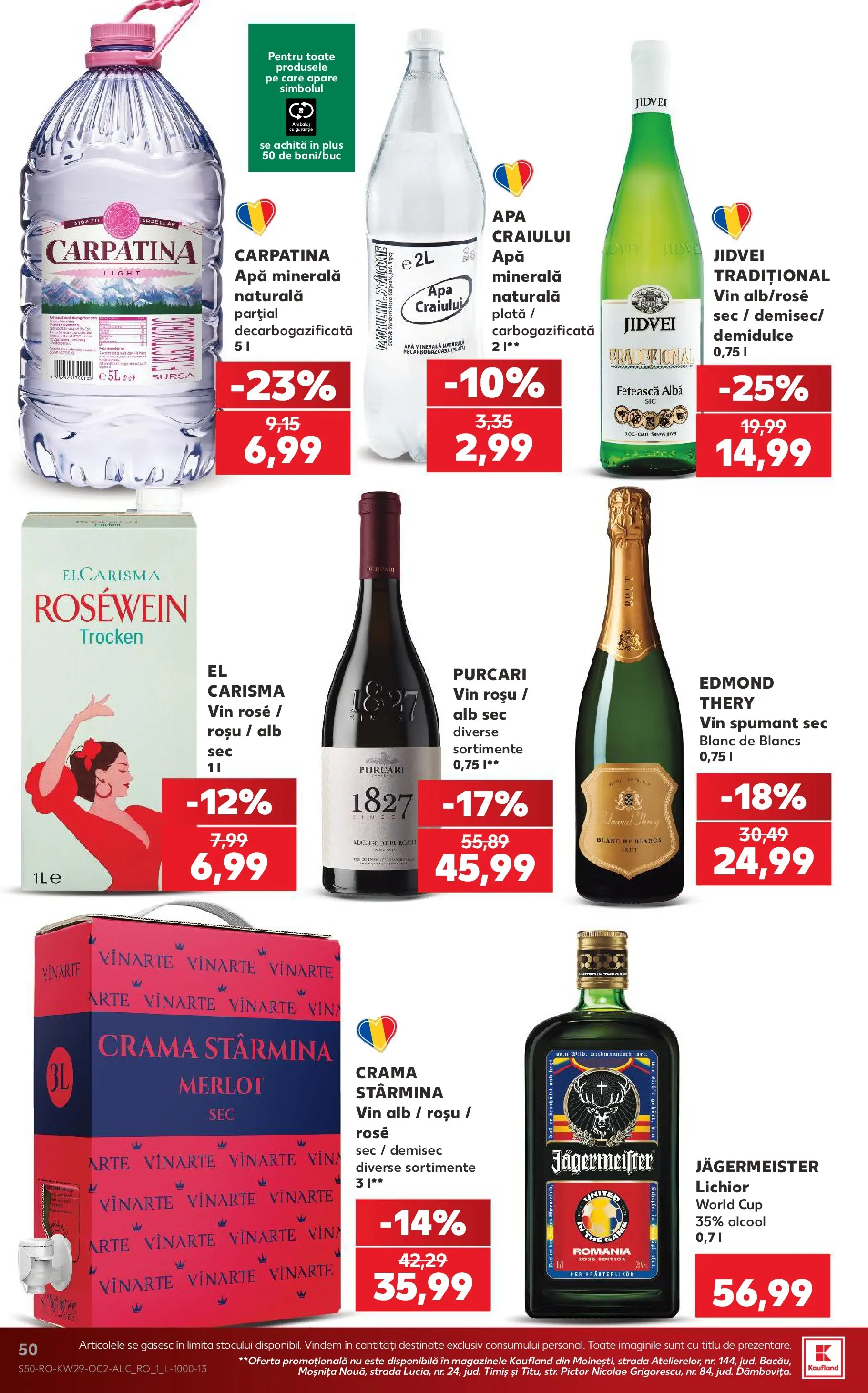 Kaufland Domnesti 15.07.2026 || Revista si Oferte | Pagină: 50 | Produse: Yazı tahtası kalemi, Lichior, Vin, Apă Kaufland Domnesti 15.07.2026 - Revista si Oferta | Pagină: 50 | Produse: Yazı tahtası kalemi, Lichior, Vin, Apă