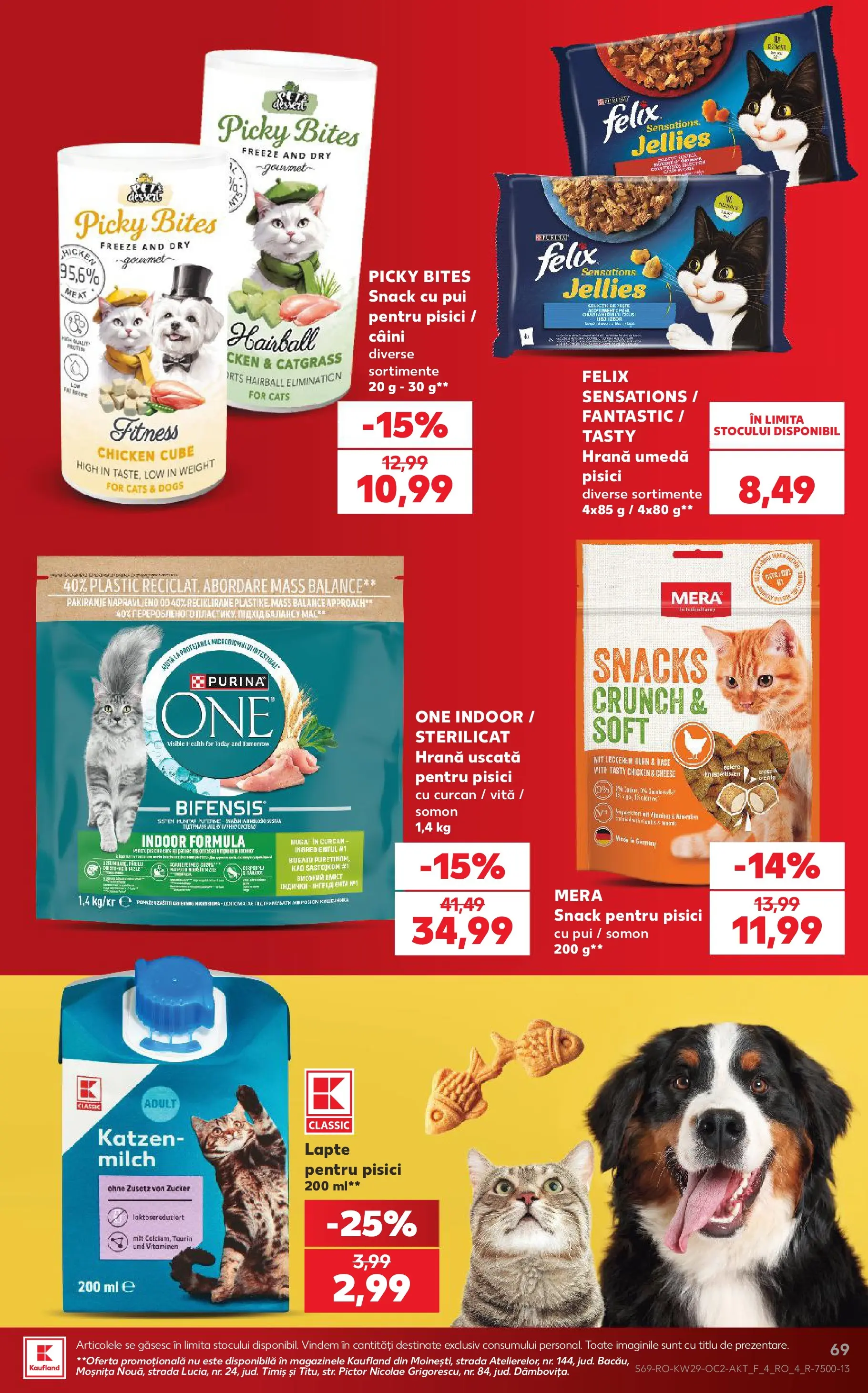 Kaufland Viseu de Sus 15.07.2026 - Revista si Oferta | Pagină: 69 | Produse: Hacıyatmaz Kedi Oyuncağı, Lapte