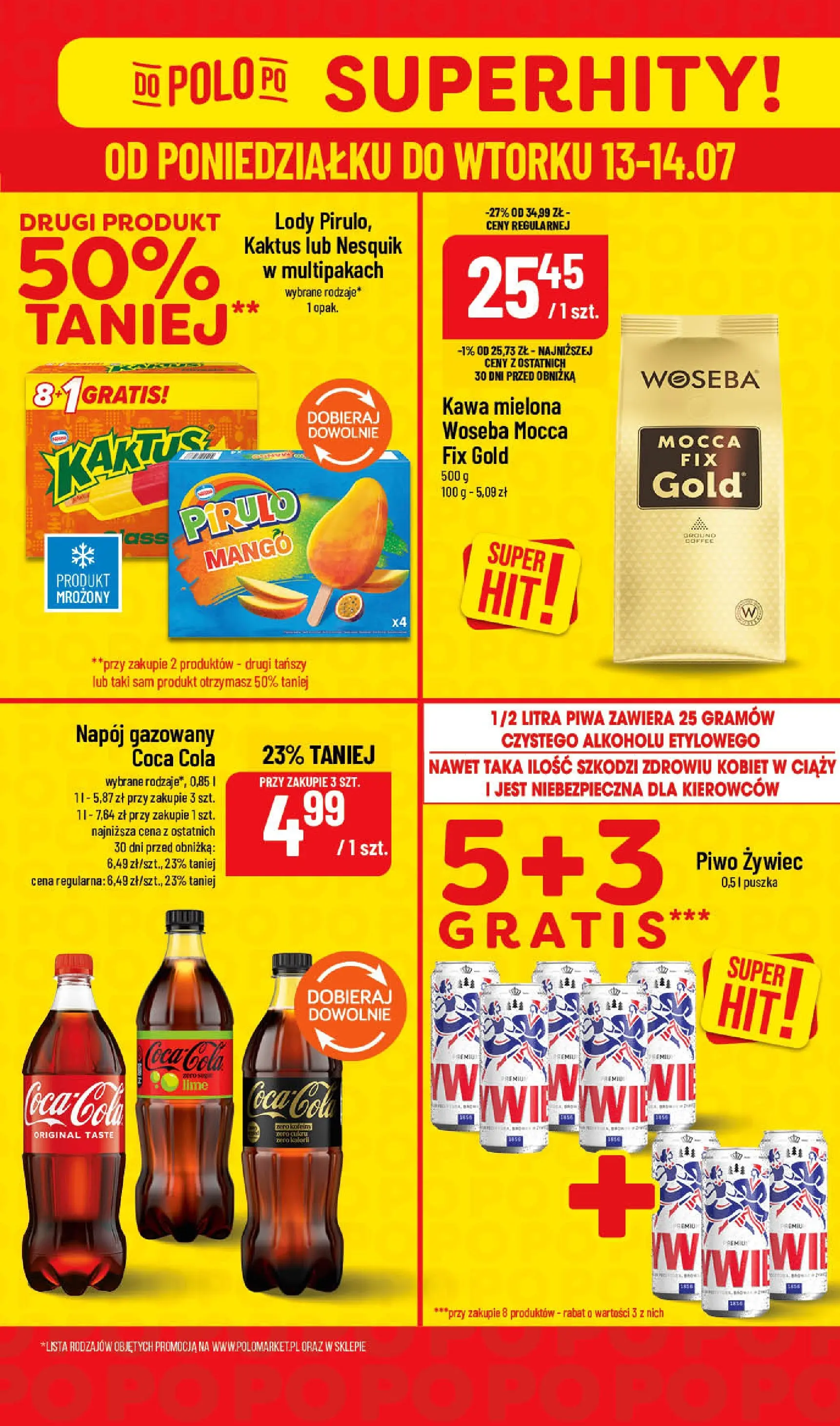 Nowa POLOmarket gazetka od jutra 13.07.2026 | Strona: 6 | Produkty: Mango, Coca cola, Kawa, Piwo
