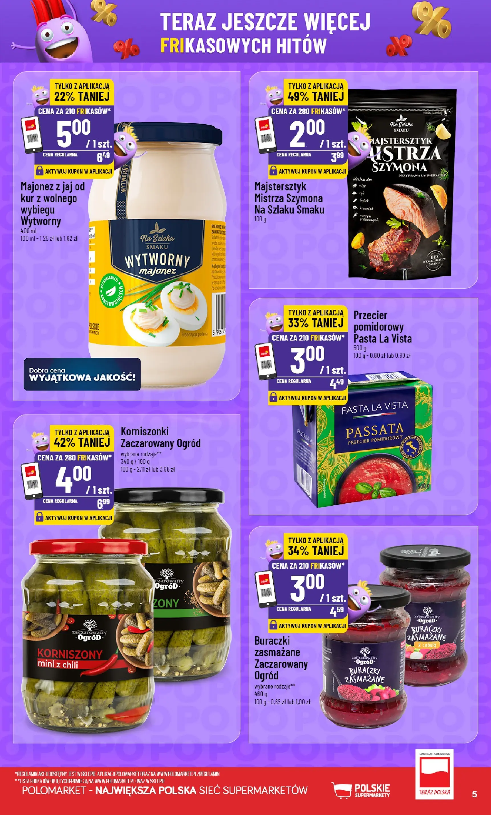 Nowa POLOmarket gazetka od jutra 15.07.2026 | Strona: 5 | Produkty: Chili, Przecier pomidorowy, Buraczki zasmażane, Majonez