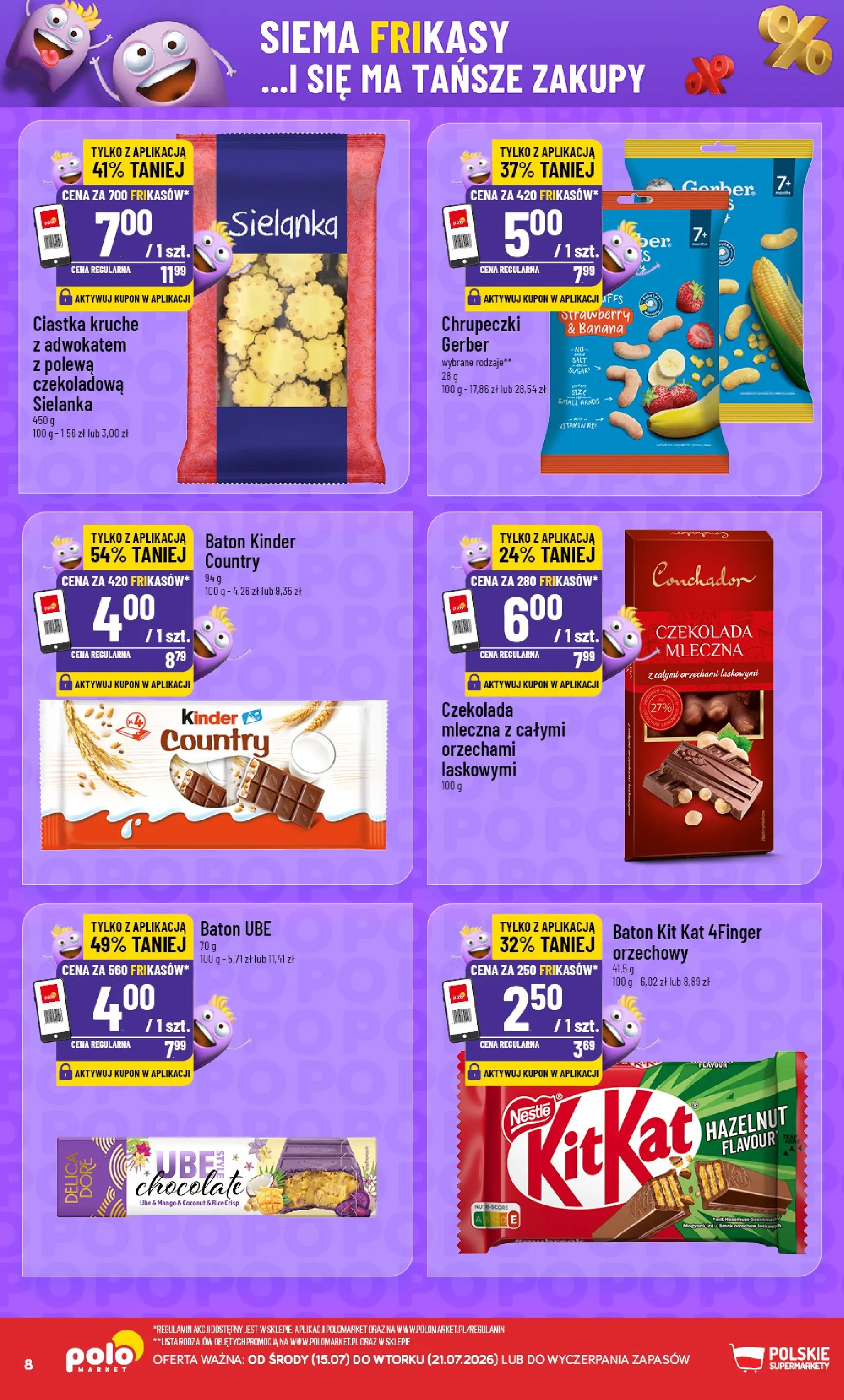 Nowa POLOmarket gazetka od jutra 15.07.2026 | Strona: 8 | Produkty: Mango, Czekoladowa, Baton, Ciastka