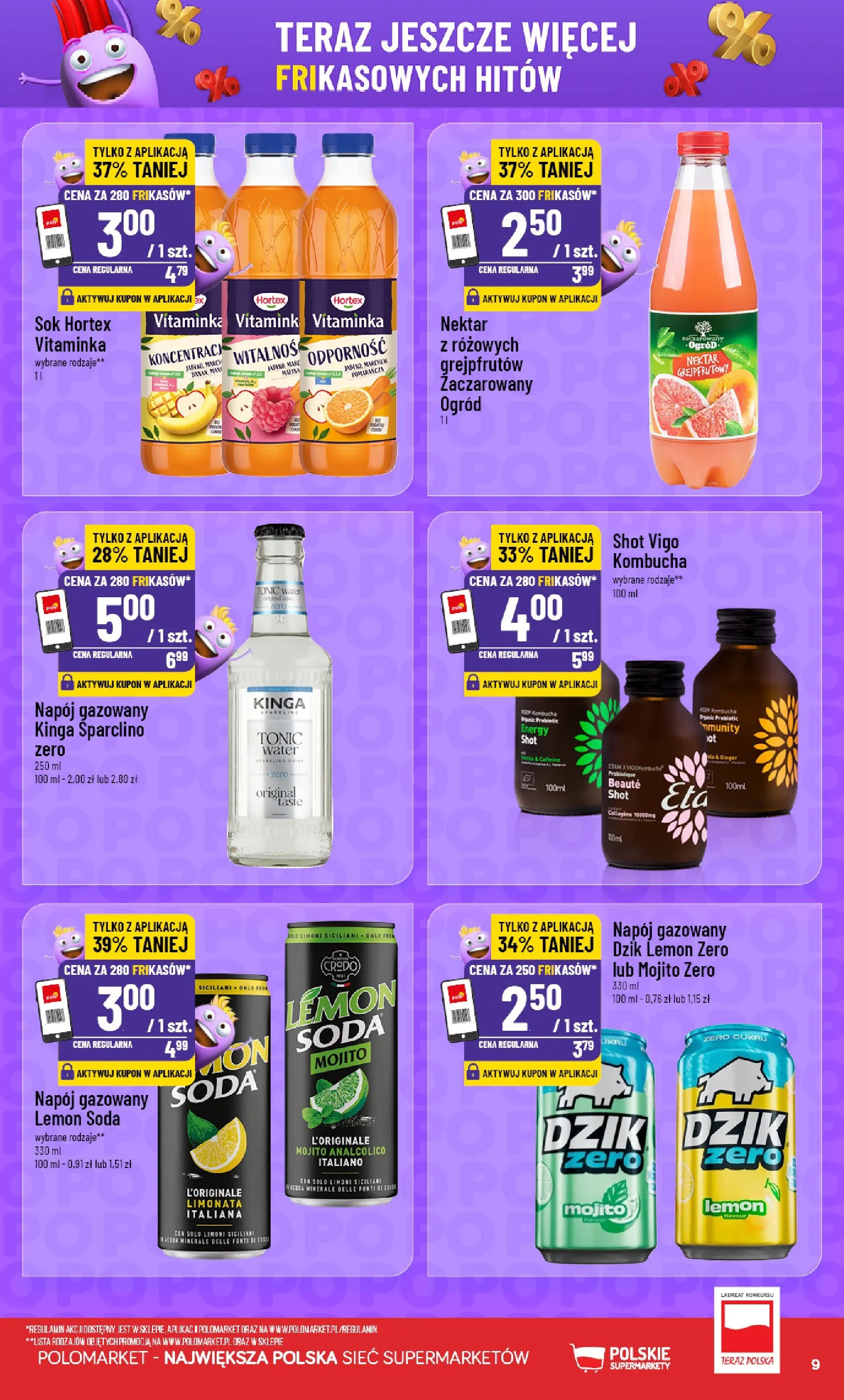 Nowa POLOmarket gazetka od jutra 15.07.2026 | Strona: 9 | Produkty: Chili, Sok, Kombucha