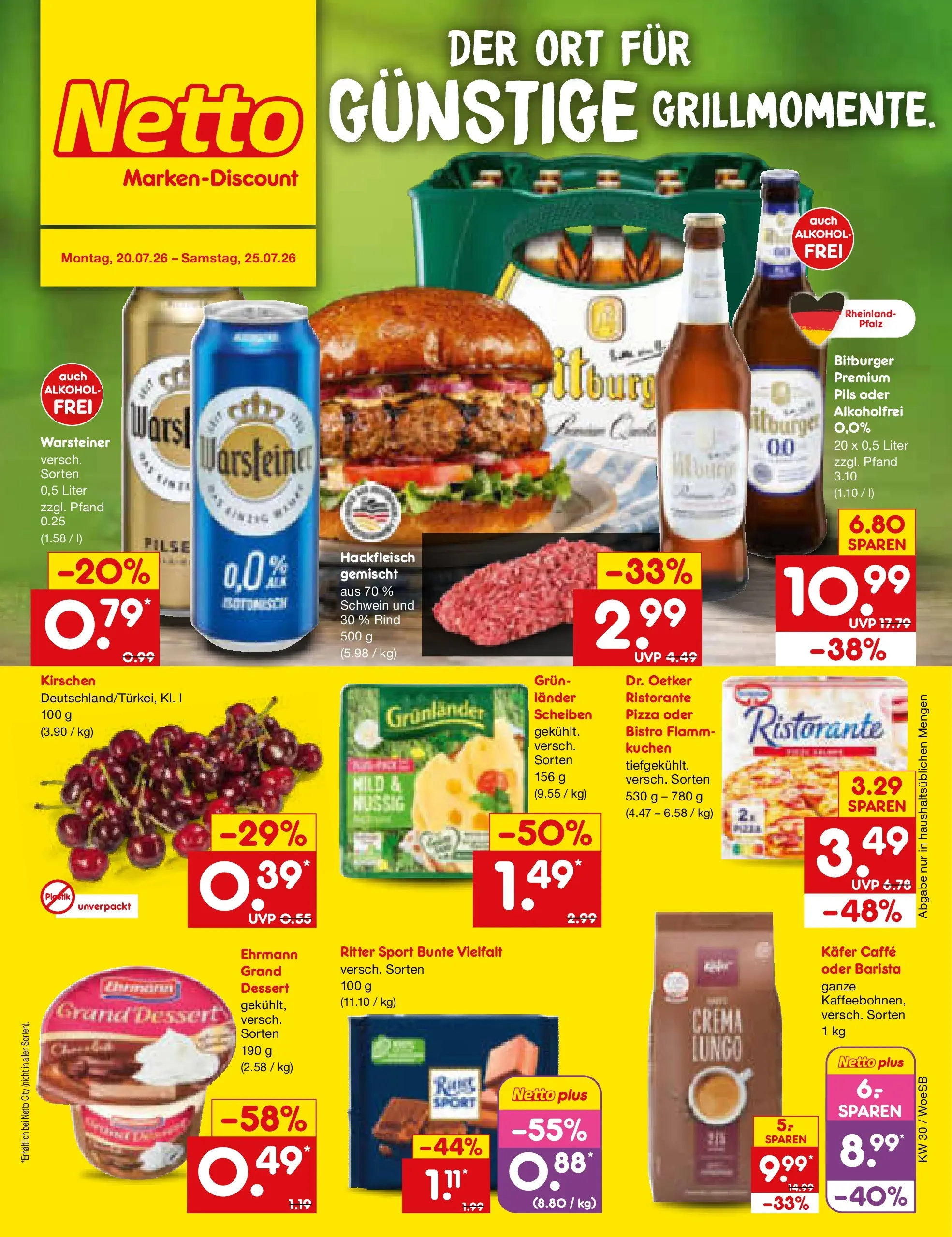 Netto Marken-Discount Prospekt Gemmingen (ab 19.07.2026) ยป Angebote | Seite: 1 | Produkte: Kirschen, Warsteiner, Kuchen, Hackfleisch Netto Marken-Discount Prospekt Gemmingen (ab 19.07.2026) ยป Angebote | Seite: 1 | Produkte: Kirschen, Warsteiner, Kuchen, Hackfleisch