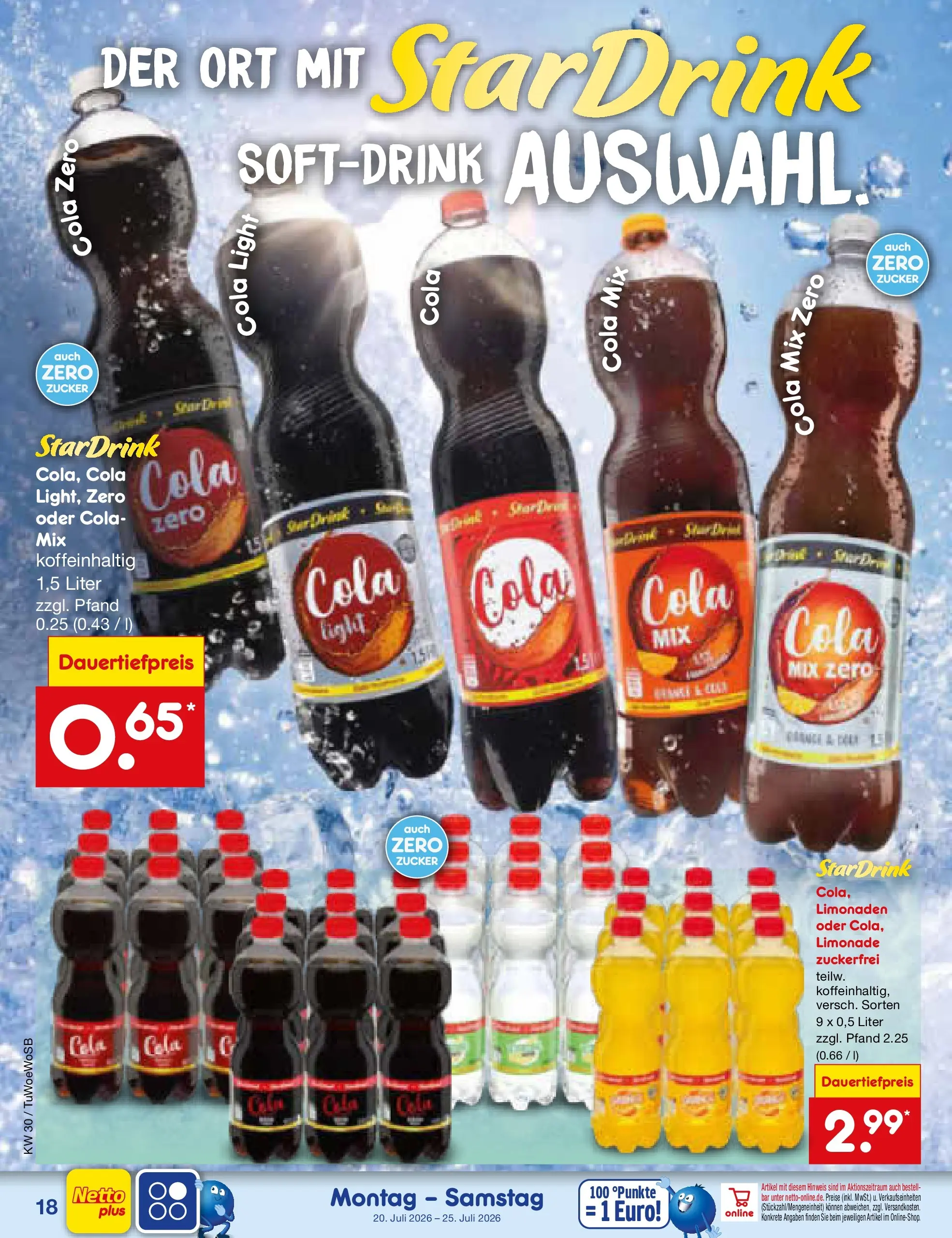 Netto Marken-Discount Prospekt Lahr-Langenwinkel (ab 19.07.2026) » Angebote | Seite: 30 | Produkte: Cola, Limonade, Zucker