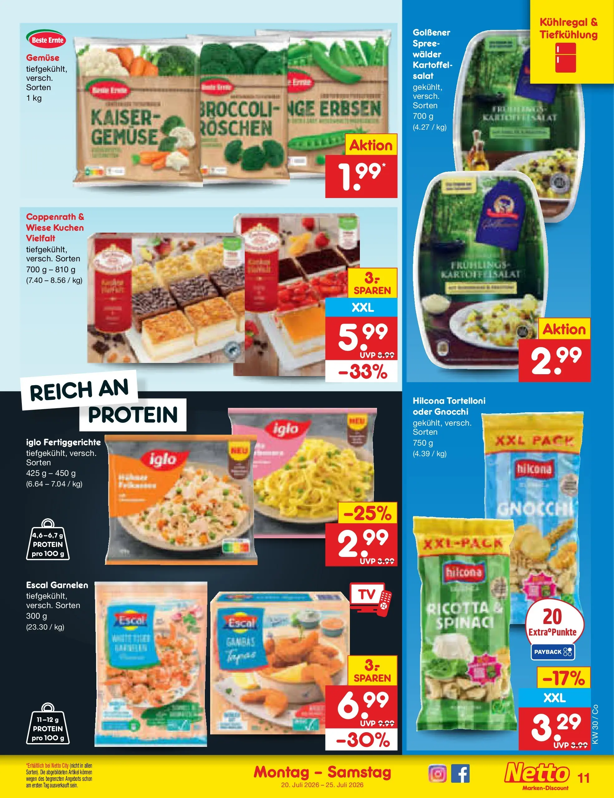 Netto Marken-Discount Prospekt Bitterfeld-Wolfen (ab 20.07.2026) ยป Angebote | Seite: 17 | Produkte: Iglo, Garnelen, Kuchen, Salat Netto Marken-Discount Prospekt Bitterfeld-Wolfen (ab 20.07.2026) ยป Angebote | Seite: 17 | Produkte: Iglo, Garnelen, Kuchen, Salat