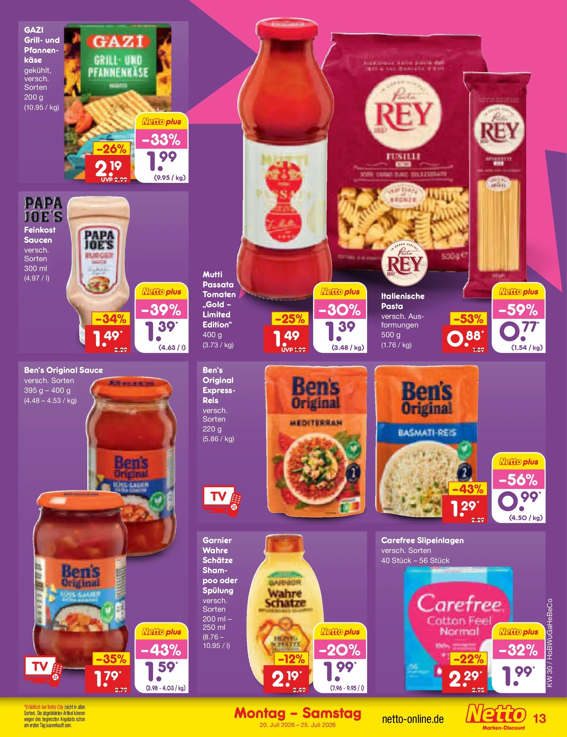 Netto Marken-Discount Prospekt Hannover (ab 19.07.2026) ยป Angebote | Seite: 21 | Produkte: Basmatireis, Tomaten, Spรผlung, Reis Netto Marken-Discount Prospekt Hannover (ab 19.07.2026) ยป Angebote | Seite: 21 | Produkte: Basmatireis, Tomaten, Spรผlung, Reis