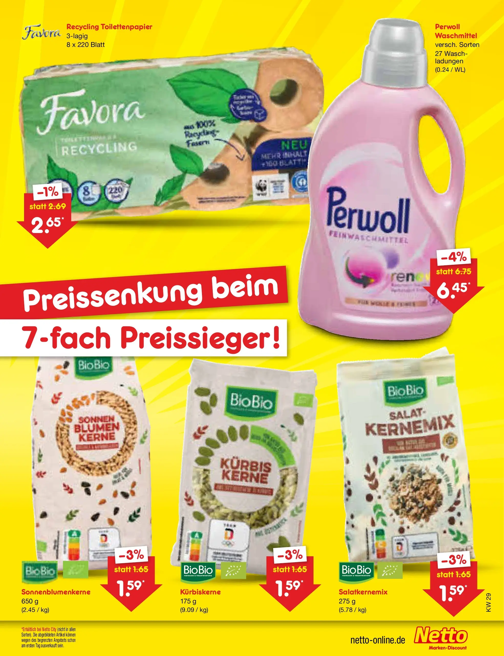 Netto Marken-Discount Prospekt Augustusburg (ab 19.07.2026) » Angebote | Seite: 45 | Produkte: Perwoll, Waschmittel, Kürbis, Toilettenpapier
