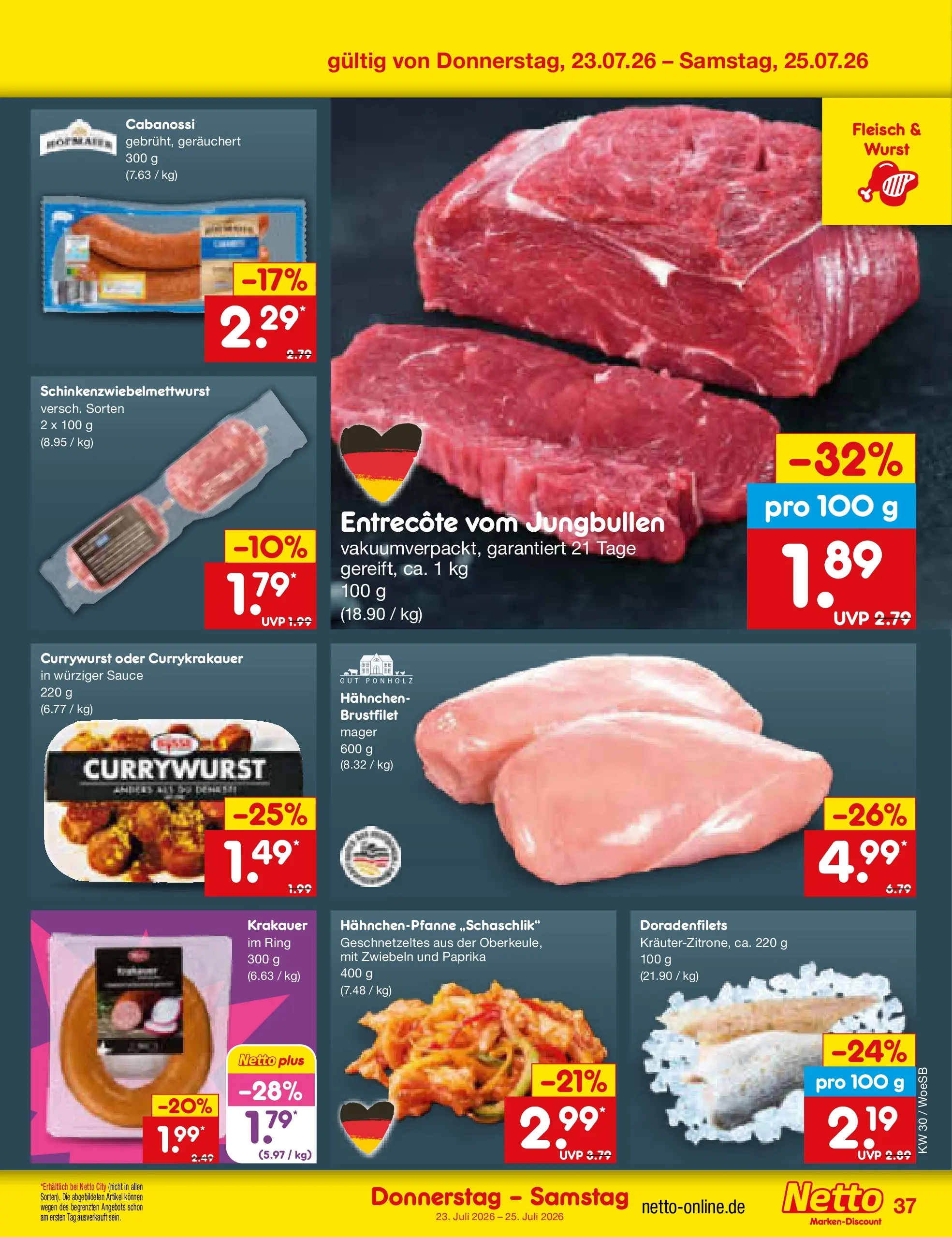 Netto Marken-Discount Prospekt Gemmingen (ab 19.07.2026) ยป Angebote | Seite: 61 | Produkte: Hahnchen, Entrecote, Zwiebeln, Fleisch Netto Marken-Discount Prospekt Gemmingen (ab 19.07.2026) ยป Angebote | Seite: 61 | Produkte: Hahnchen, Entrecote, Zwiebeln, Fleisch