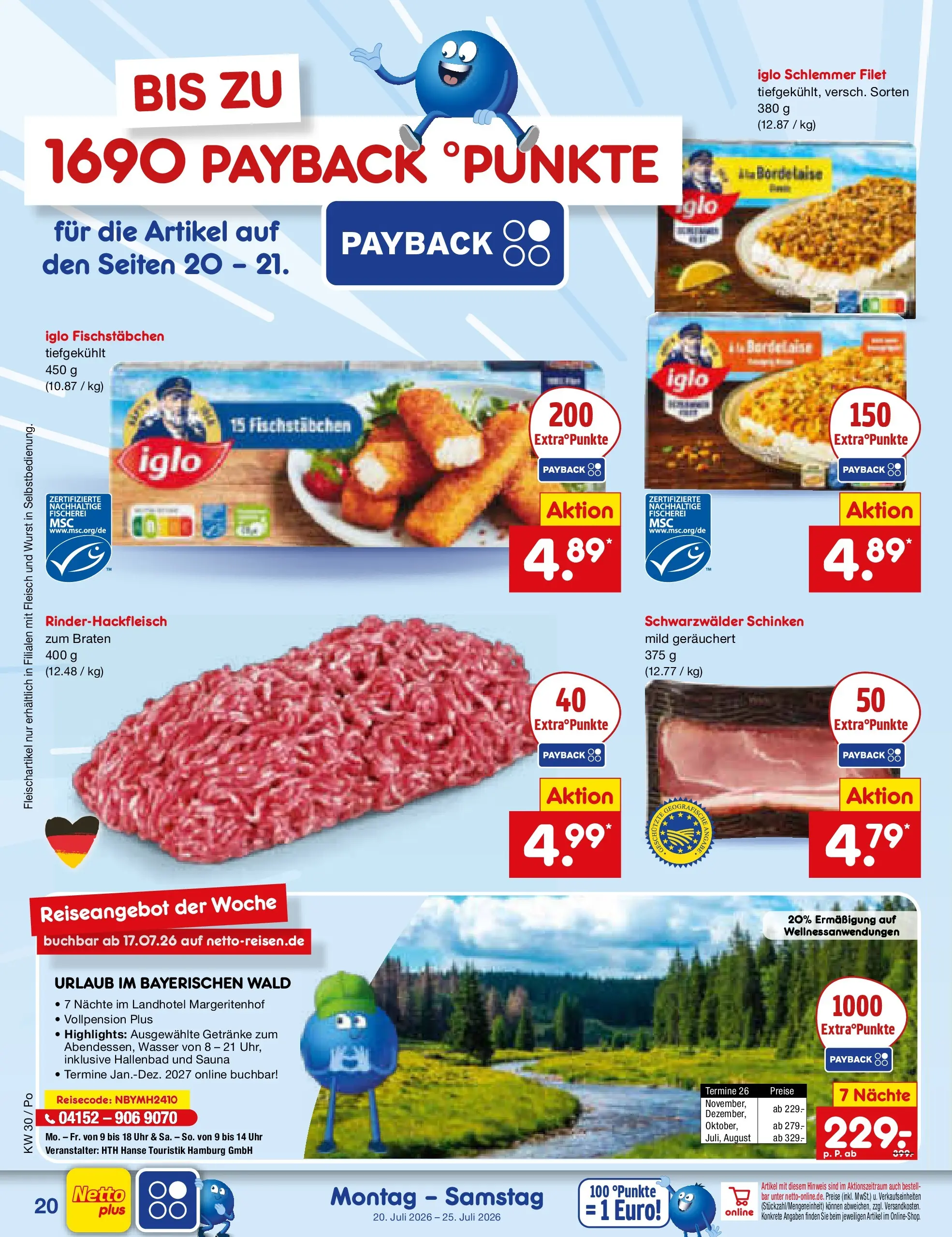 Netto Marken-Discount Prospekt Regensburg (ab 20.07.2026) » Angebote | Seite: 36 | Produkte: Fischstabchen, Wurst, Schinken, Fleisch
