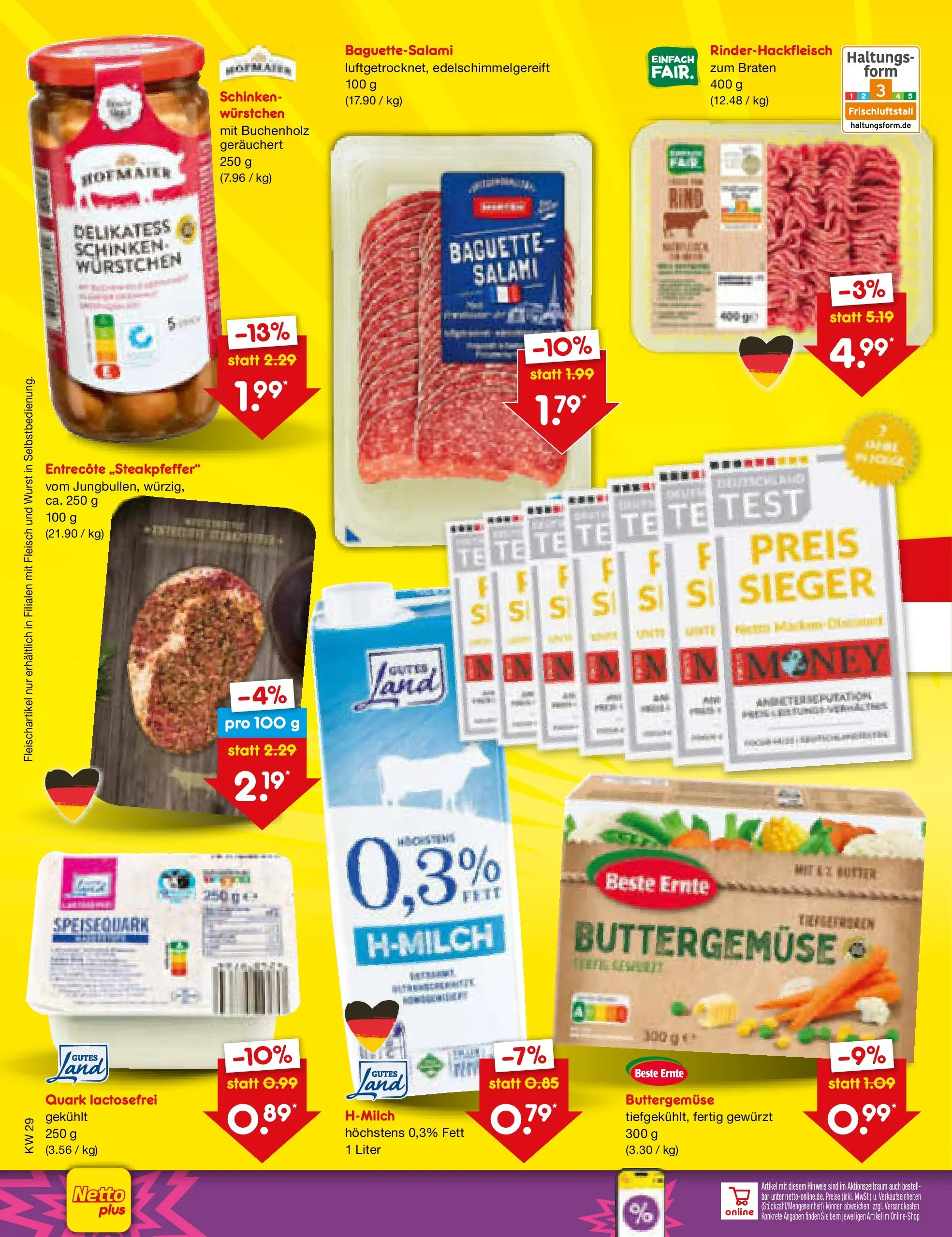 Netto Marken-Discount Prospekt Regensburg (ab 20.07.2026) » Angebote | Seite: 44 | Produkte: Baguette, Entrecote, Wurst, Speisequark