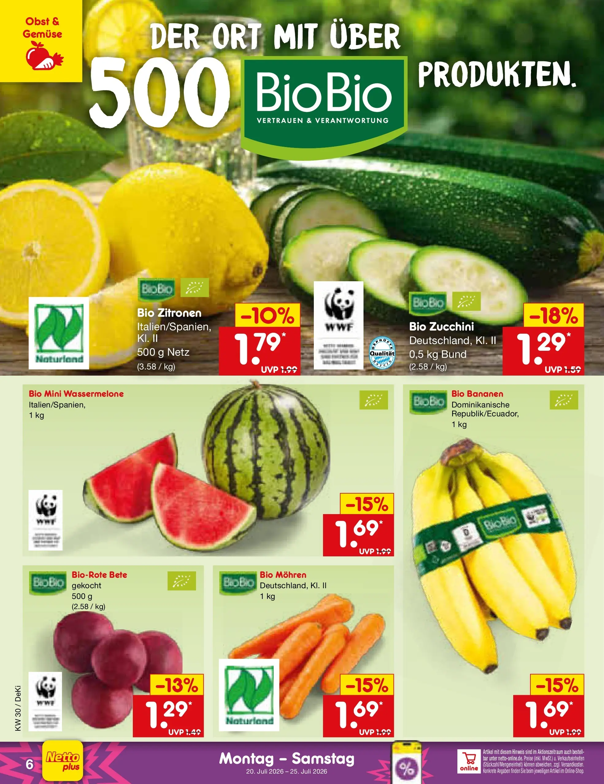 Netto Marken-Discount Prospekt Thierhaupten (ab 19.07.2026) ยป Angebote | Seite: 6 | Produkte: Bananen, Mohren, Obst, Zucchini Netto Marken-Discount Prospekt Thierhaupten (ab 19.07.2026) ยป Angebote | Seite: 6 | Produkte: Bananen, Mohren, Obst, Zucchini