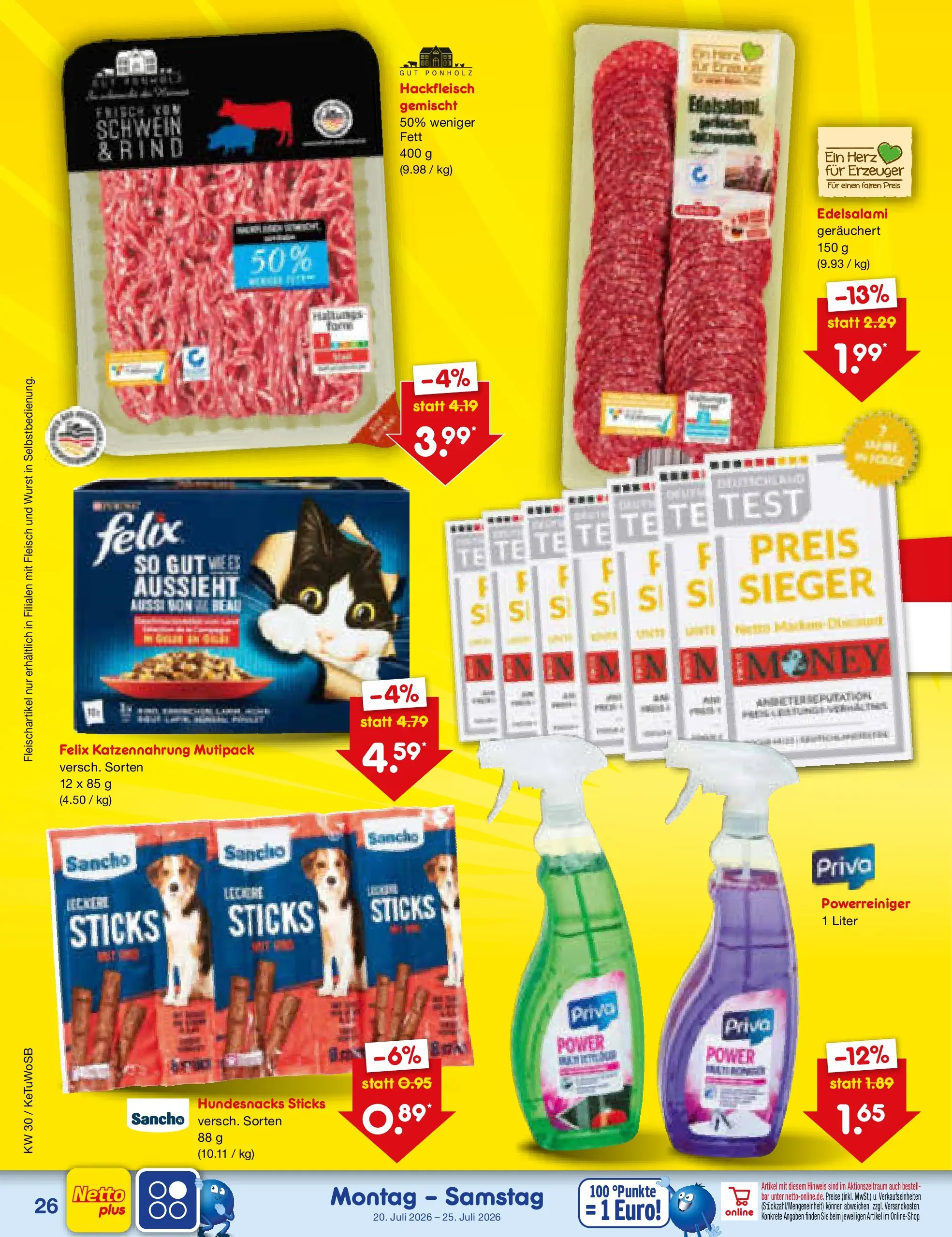Netto Marken-Discount Prospekt Lahr-Langenwinkel (ab 19.07.2026) » Angebote | Seite: 42 | Produkte: Wurst, Fleisch, Hackfleisch