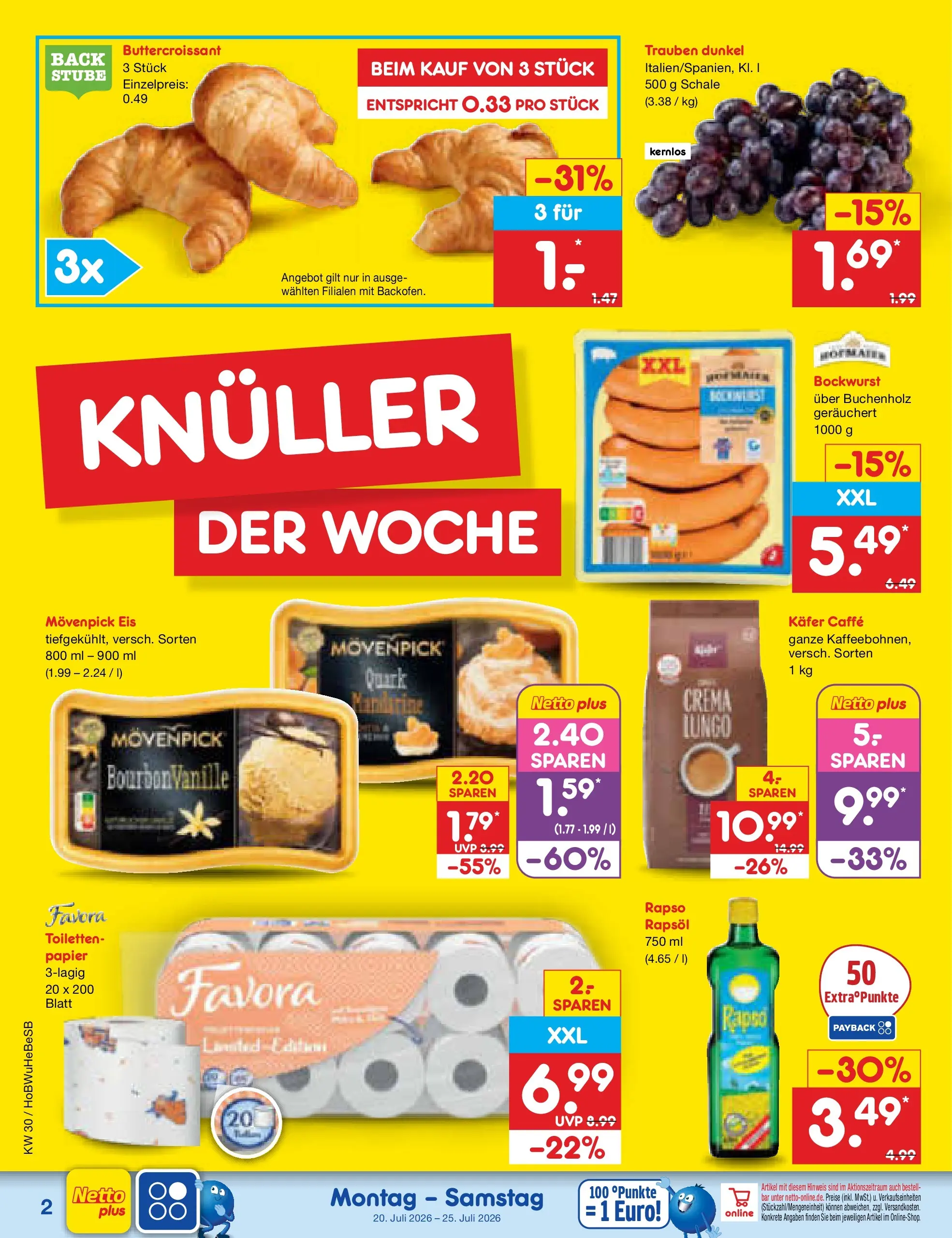 Netto Marken-Discount Prospekt Hannover (ab 19.07.2026) ยป Angebote | Seite: 2 | Produkte: Quark, Trauben, Rapsรถl, Movenpick eis Netto Marken-Discount Prospekt Hannover (ab 19.07.2026) ยป Angebote | Seite: 2 | Produkte: Quark, Trauben, Rapsรถl, Movenpick eis