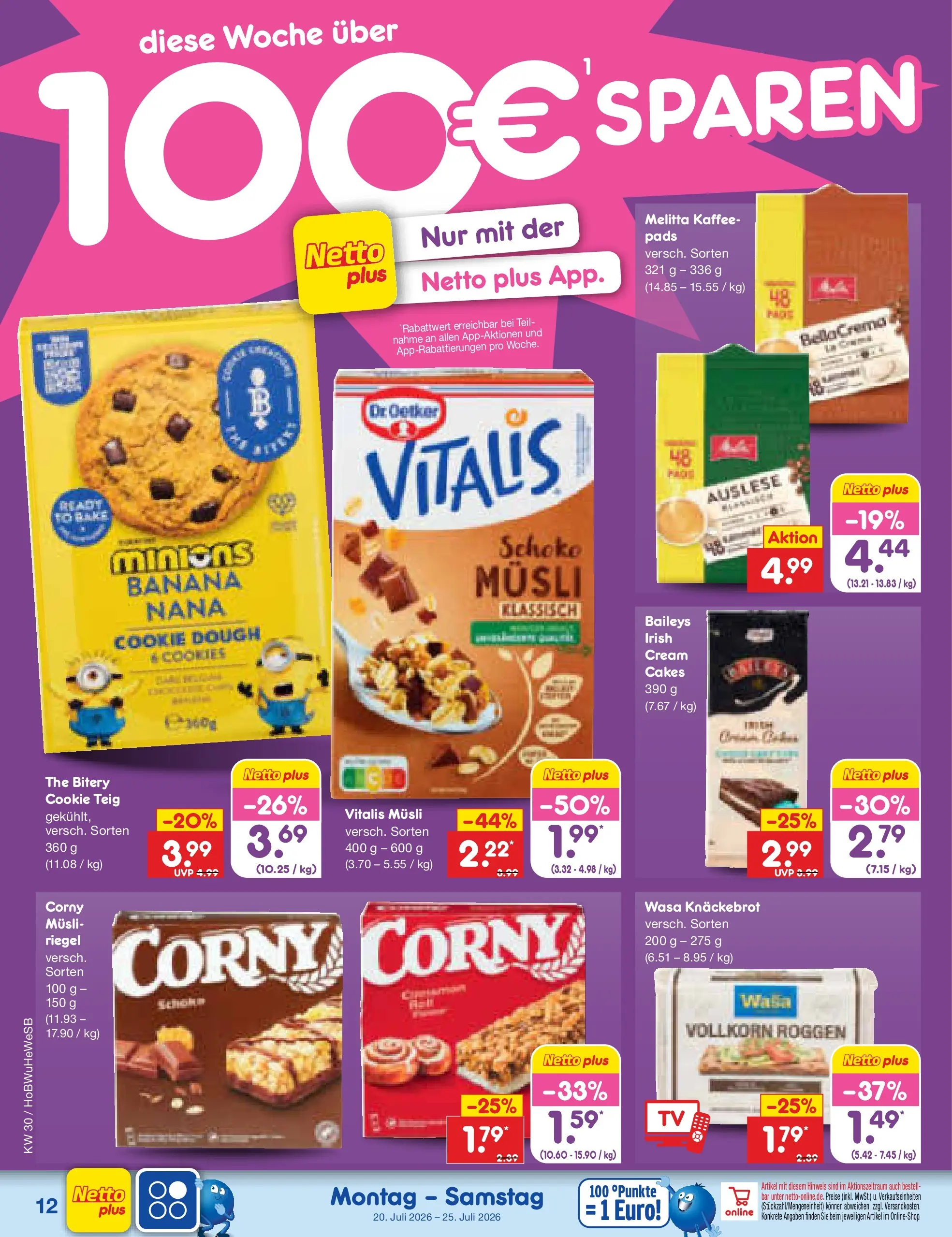 Netto Marken-Discount Prospekt Hannover (ab 19.07.2026) ยป Angebote | Seite: 20 | Produkte: Musli, Melitta, Kaffee, Baileys Netto Marken-Discount Prospekt Hannover (ab 19.07.2026) ยป Angebote | Seite: 20 | Produkte: Musli, Melitta, Kaffee, Baileys