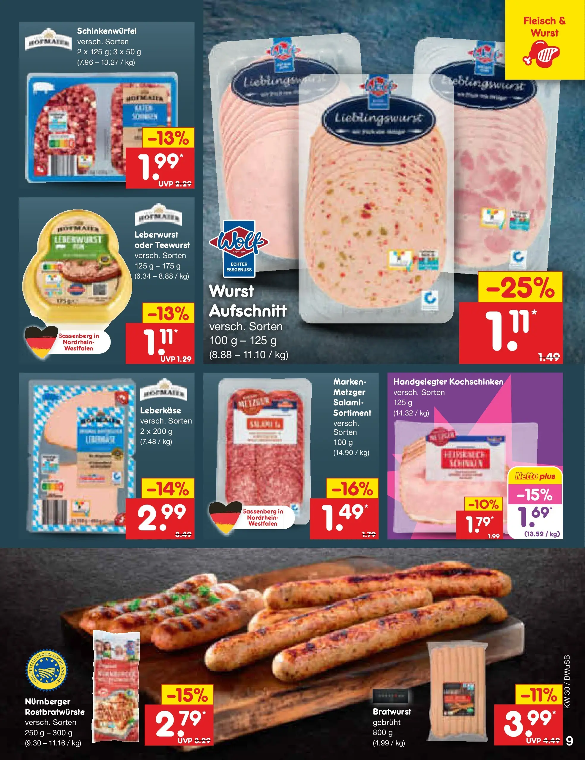 Netto Marken-Discount Prospekt Stemwede-Dielingen (ab 19.07.2026) ยป Angebote | Seite: 13 | Produkte: Bratwurst, Wurst, Salami, Leberkase Netto Marken-Discount Prospekt Stemwede-Dielingen (ab 19.07.2026) ยป Angebote | Seite: 13 | Produkte: Bratwurst, Wurst, Salami, Leberkase