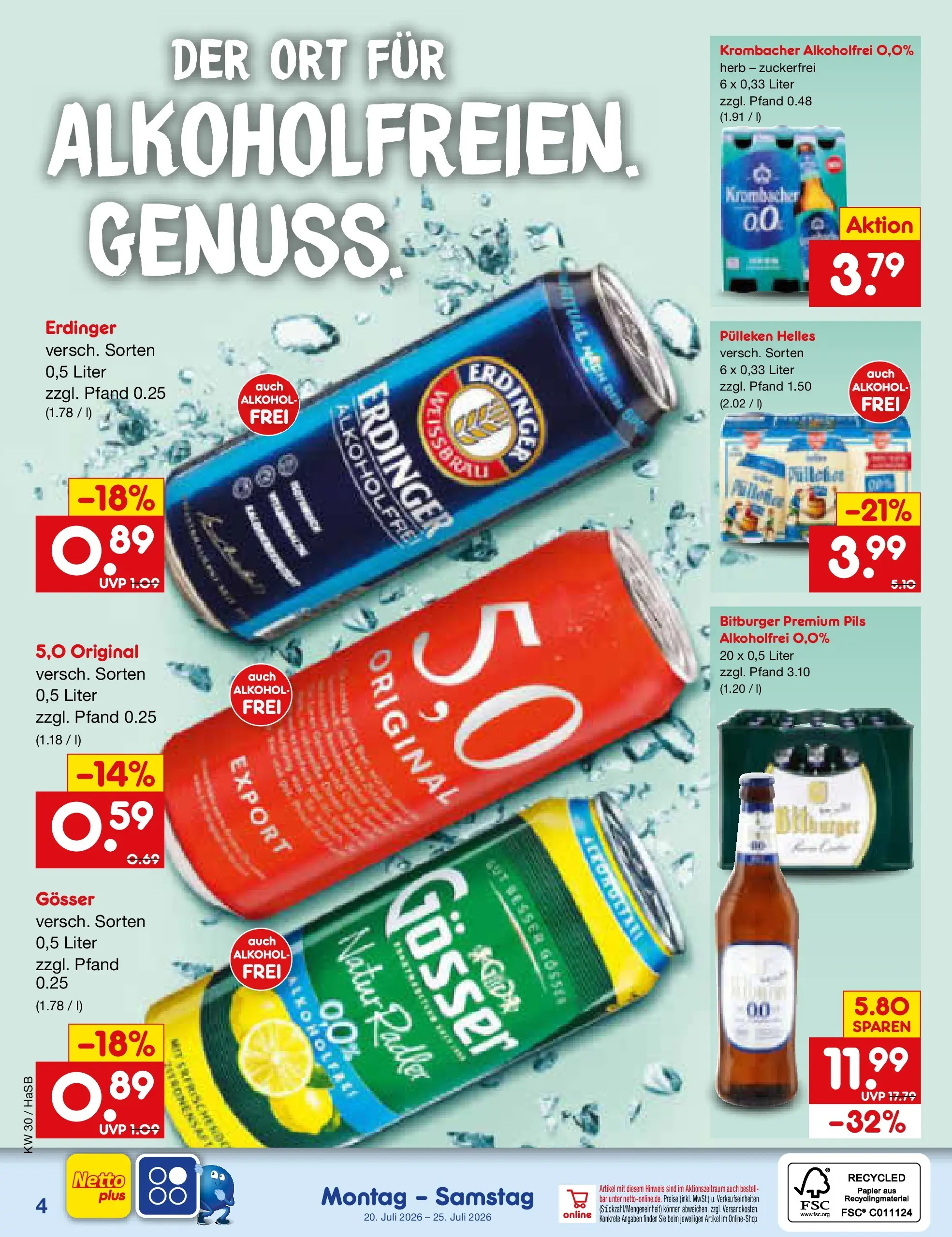 Netto Marken-Discount Prospekt Wuppertal (ab 19.07.2026) ยป Angebote | Seite: 55 | Produkte: Erdinger, Pils, Krombacher alkoholfrei, Radler Netto Marken-Discount Prospekt Wuppertal (ab 19.07.2026) ยป Angebote | Seite: 55 | Produkte: Erdinger, Pils, Krombacher alkoholfrei, Radler