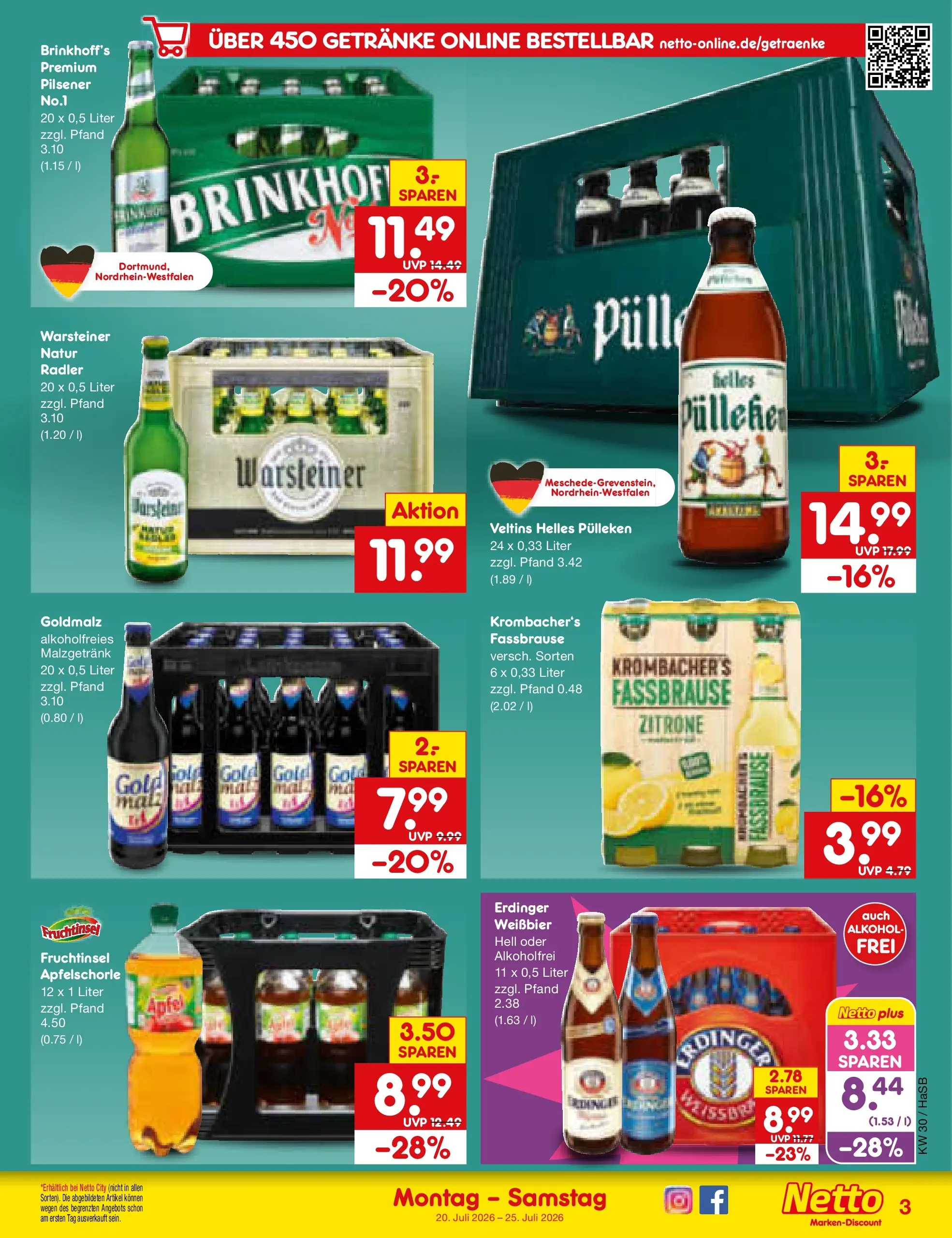 Netto Marken-Discount Prospekt Wuppertal (ab 19.07.2026) ยป Angebote | Seite: 57 | Produkte: Helles pulleken, Radler, Zitrone, Fassbrause Netto Marken-Discount Prospekt Wuppertal (ab 19.07.2026) ยป Angebote | Seite: 57 | Produkte: Helles pulleken, Radler, Zitrone, Fassbrause