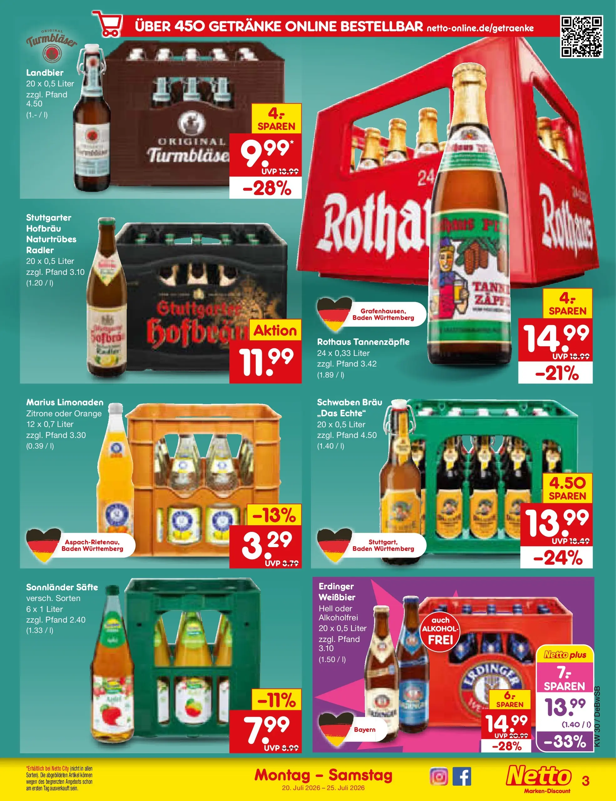 Netto Marken-Discount Prospekt Waiblingen-Bittenfeld (ab 19.07.2026) ยป Angebote | Seite: 57 | Produkte: Erdinger, Weiรbier, Radler, Zitrone Netto Marken-Discount Prospekt Waiblingen-Bittenfeld (ab 19.07.2026) ยป Angebote | Seite: 57 | Produkte: Erdinger, Weiรbier, Radler, Zitrone
