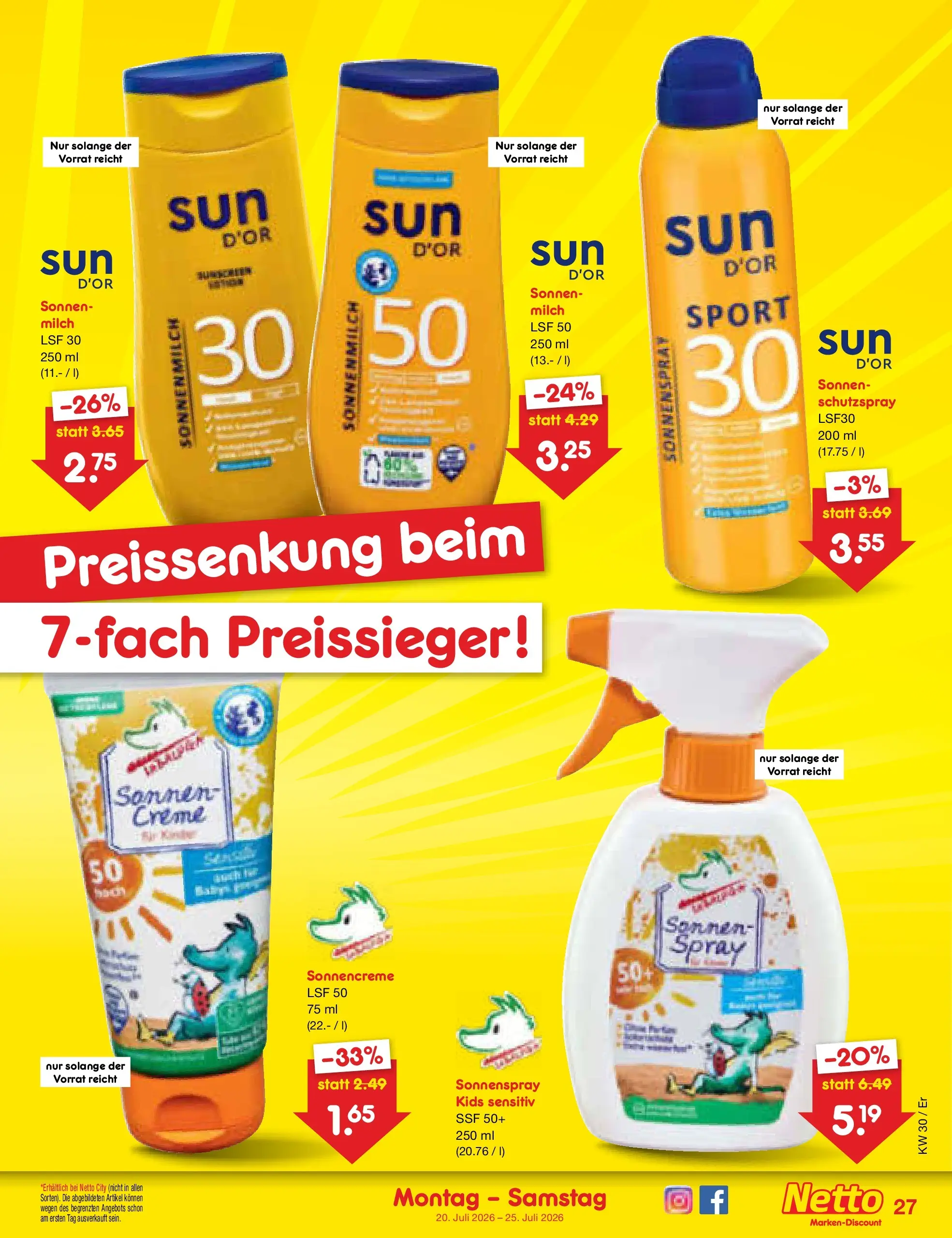 Netto Marken-Discount Prospekt Nordhausen (ab 19.07.2026) ยป Angebote | Seite: 43 | Produkte: Milch, Creme, Sonnencreme Netto Marken-Discount Prospekt Nordhausen (ab 19.07.2026) ยป Angebote | Seite: 43 | Produkte: Milch, Creme, Sonnencreme
