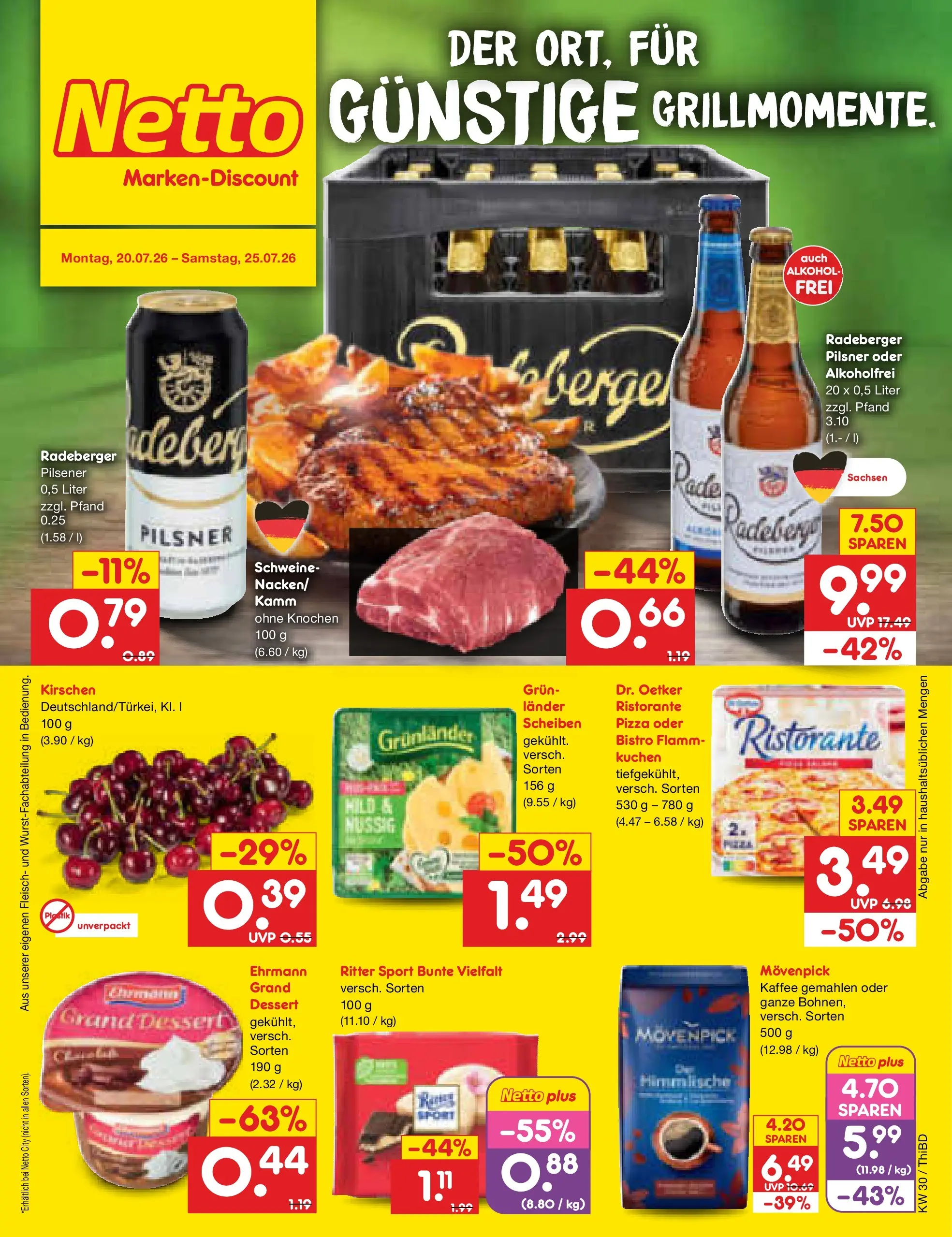 Netto Marken-Discount Prospekt Thiendorf (ab 20.07.2026) ยป Angebote | Seite: 1 | Produkte: Kaffee, Ritter sport, Kirschen, Grunlander Netto Marken-Discount Prospekt Thiendorf (ab 20.07.2026) ยป Angebote | Seite: 1 | Produkte: Kaffee, Ritter sport, Kirschen, Grunlander