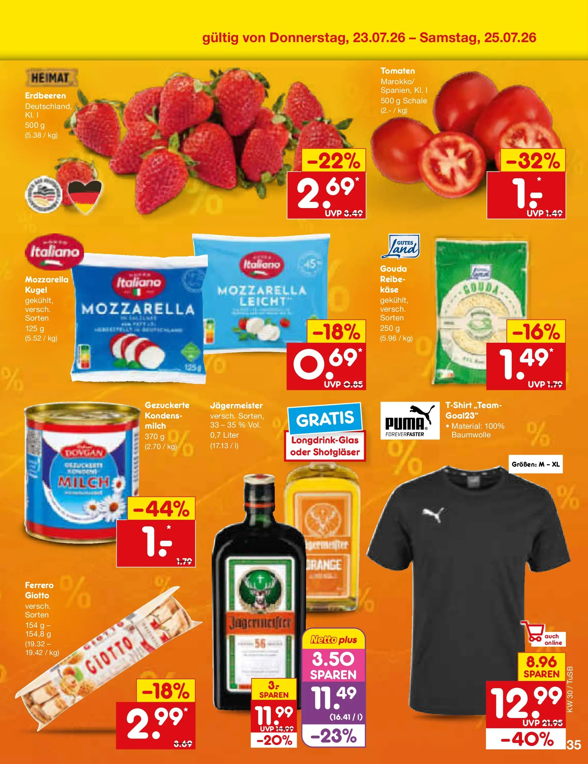 Netto Marken-Discount Prospekt Lahr-Langenwinkel (ab 19.07.2026) » Angebote | Seite: 59 | Produkte: Milch, Gouda, Jägermeister, Erdbeeren