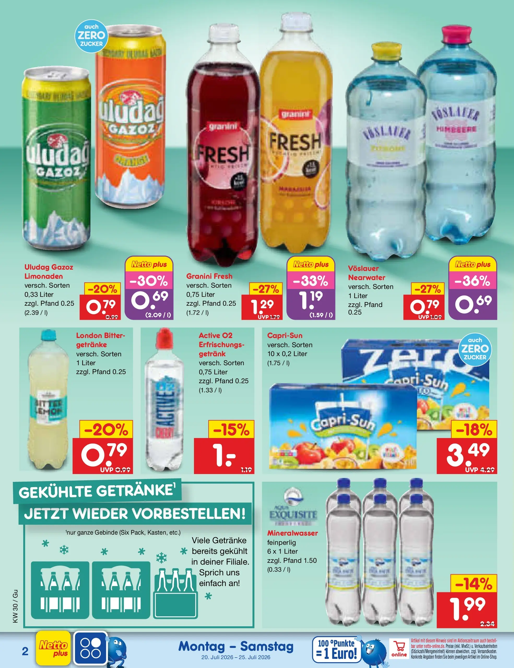 Netto Marken-Discount Prospekt Augustusburg (ab 19.07.2026) » Angebote | Seite: 56 | Produkte: Capri sun, Mineralwasser, Zucker, Granini