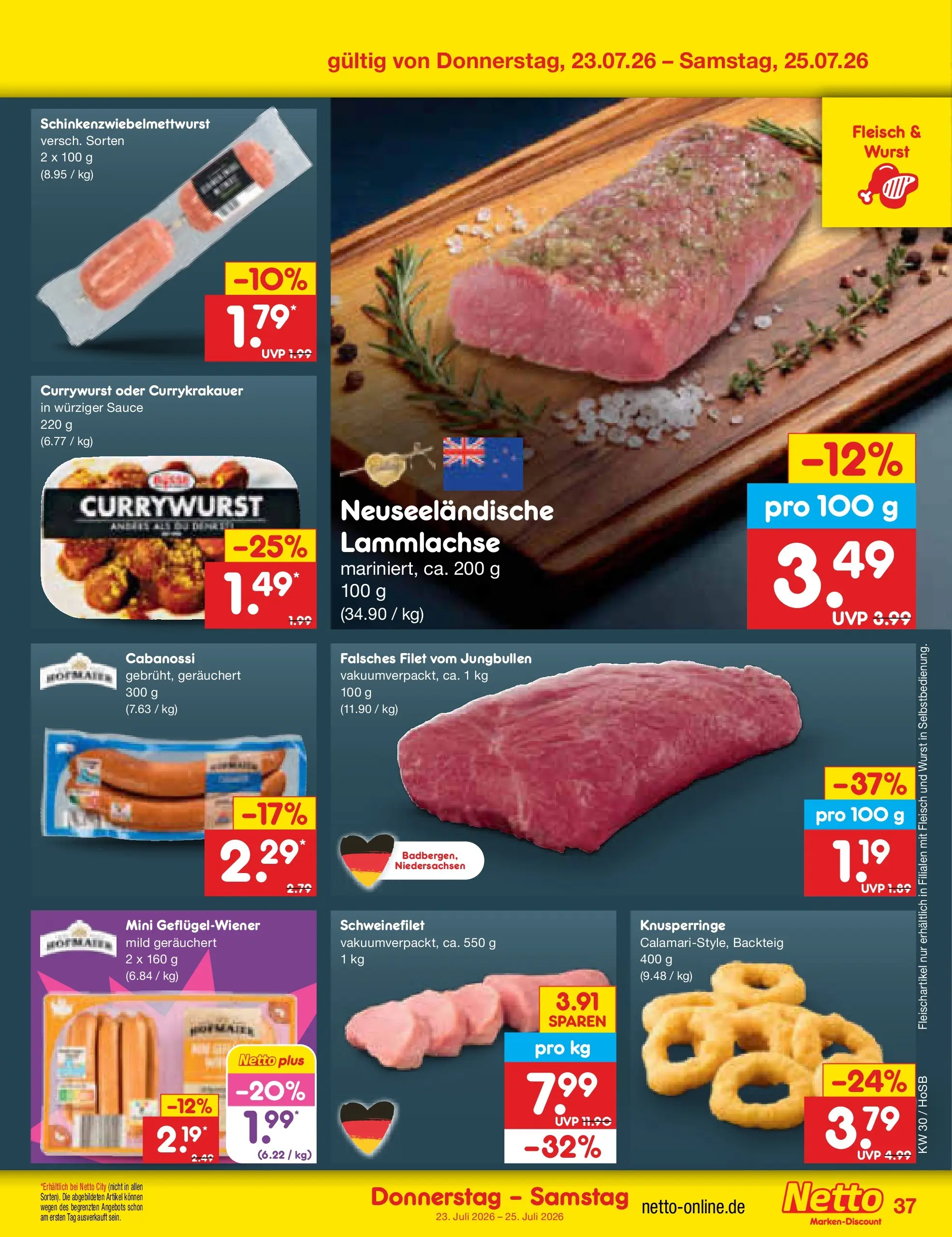 Netto Marken-Discount Prospekt Hannover (ab 19.07.2026) ยป Angebote | Seite: 61 | Produkte: Schweinefilet, Wurst, Fleisch Netto Marken-Discount Prospekt Hannover (ab 19.07.2026) ยป Angebote | Seite: 61 | Produkte: Schweinefilet, Wurst, Fleisch