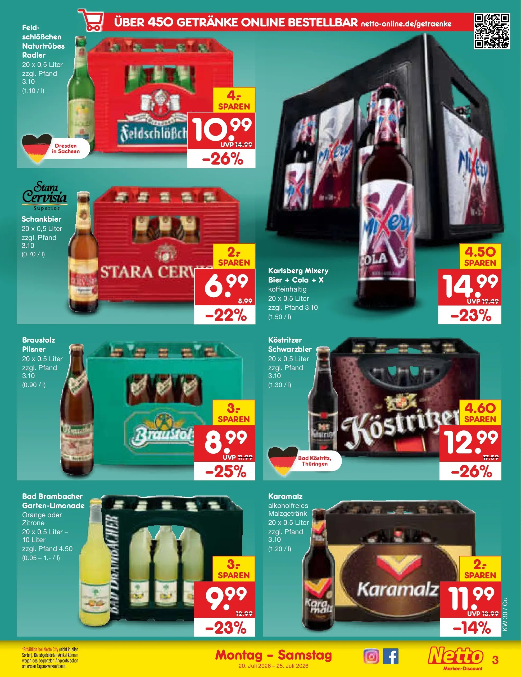 Netto Marken-Discount Prospekt Augustusburg (ab 19.07.2026) » Angebote | Seite: 57 | Produkte: Cola, Radler, Zitrone, Mixery