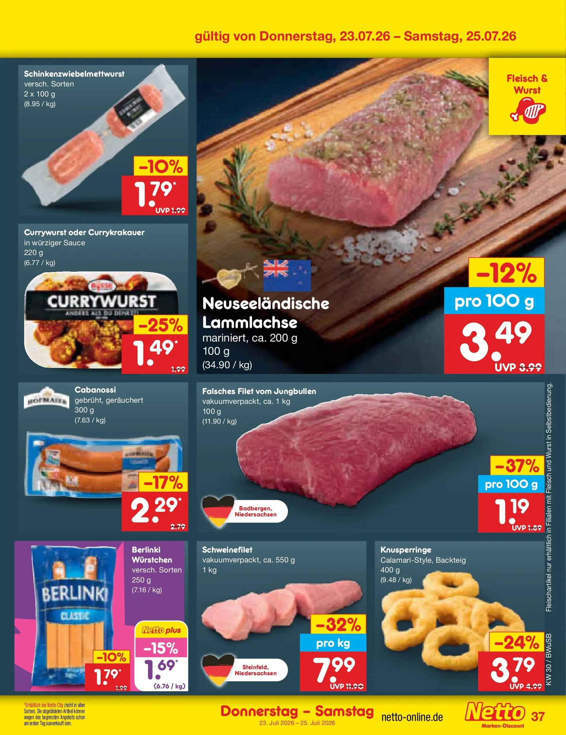 Netto Marken-Discount Prospekt Stemwede-Dielingen (ab 19.07.2026) ยป Angebote | Seite: 61 | Produkte: Schweinefilet, Wurst, Fleisch Netto Marken-Discount Prospekt Stemwede-Dielingen (ab 19.07.2026) ยป Angebote | Seite: 61 | Produkte: Schweinefilet, Wurst, Fleisch