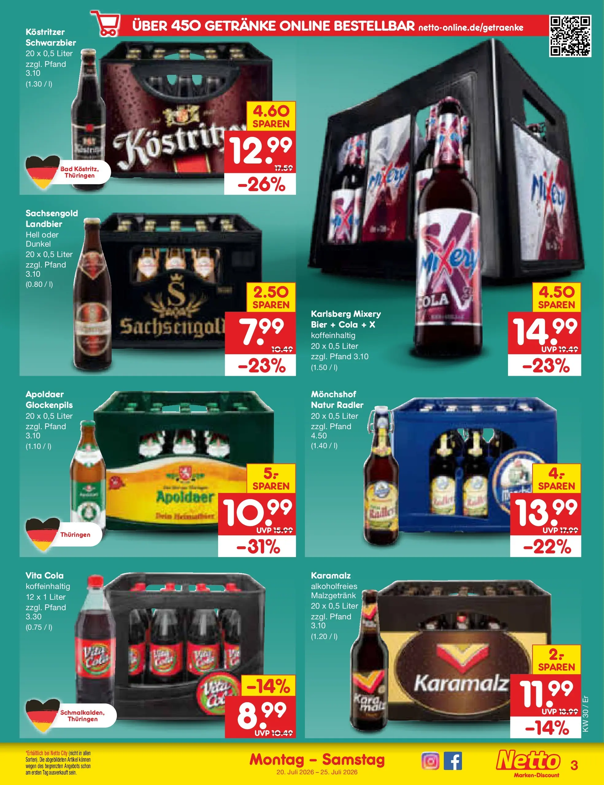 Netto Marken-Discount Prospekt Nordhausen (ab 19.07.2026) ยป Angebote | Seite: 57 | Produkte: Monchshof, Cola, Bier, Mixery Netto Marken-Discount Prospekt Nordhausen (ab 19.07.2026) ยป Angebote | Seite: 57 | Produkte: Monchshof, Cola, Bier, Mixery