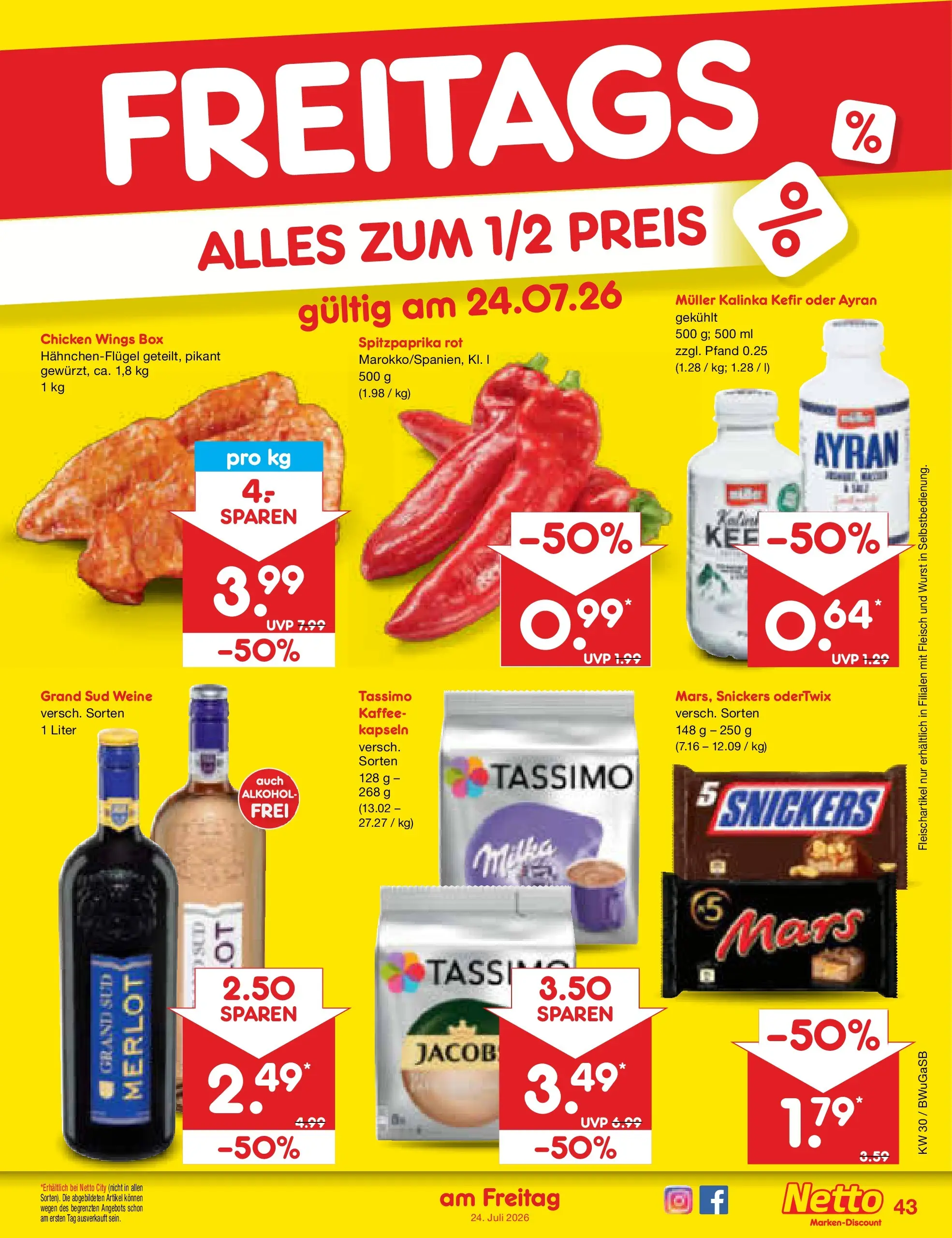 Netto Marken-Discount Prospekt Stemwede-Dielingen (ab 19.07.2026) ยป Angebote | Seite: 67 | Produkte: Kefir, Merlot, Mars, Tassimo Netto Marken-Discount Prospekt Stemwede-Dielingen (ab 19.07.2026) ยป Angebote | Seite: 67 | Produkte: Kefir, Merlot, Mars, Tassimo