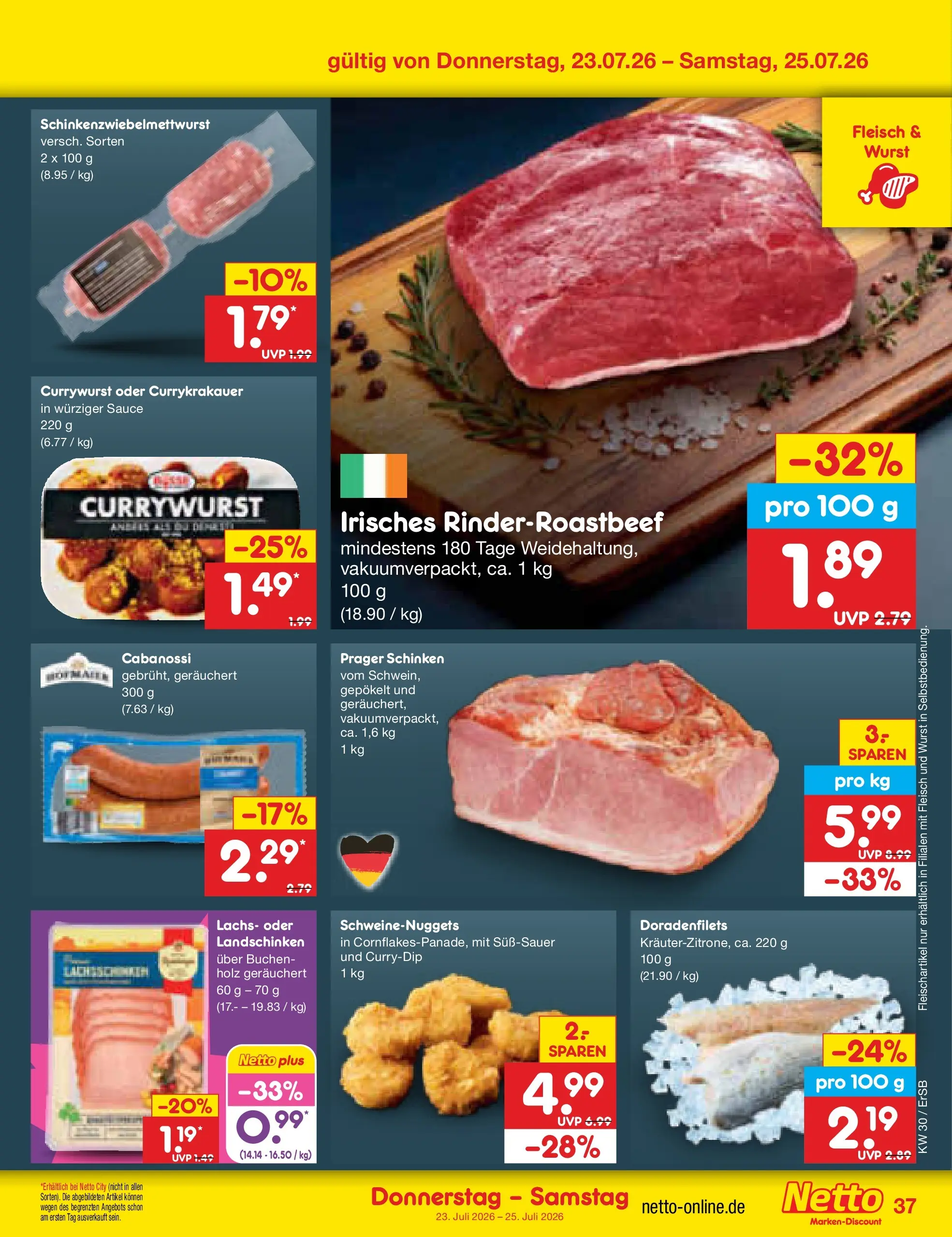 Netto Marken-Discount Prospekt Nordhausen (ab 19.07.2026) ยป Angebote | Seite: 61 | Produkte: Lachs, Wurst, Schinken, Fleisch Netto Marken-Discount Prospekt Nordhausen (ab 19.07.2026) ยป Angebote | Seite: 61 | Produkte: Lachs, Wurst, Schinken, Fleisch