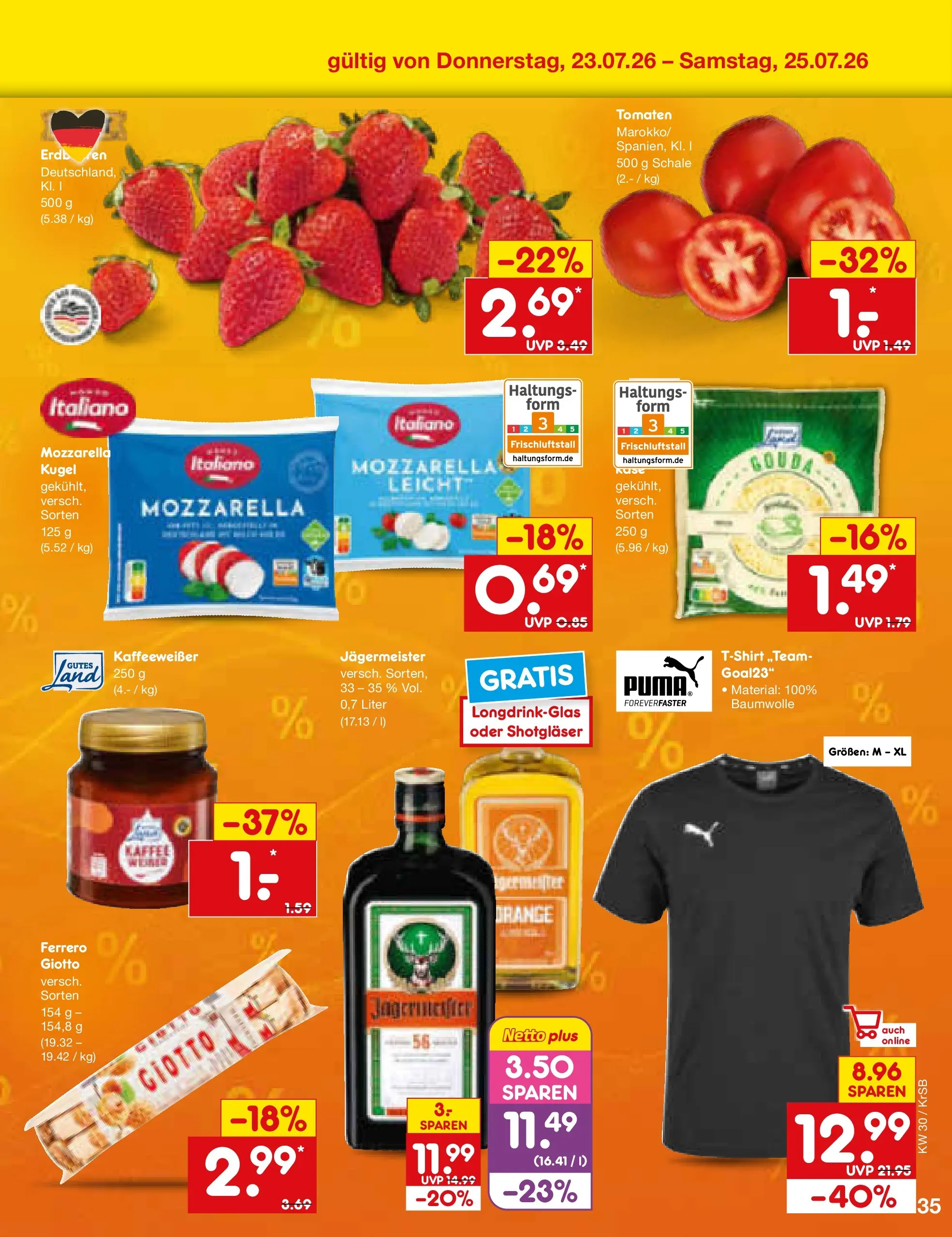 Netto Marken-Discount Prospekt Jüchen (ab 20.07.2026) » Angebote | Seite: 59 | Produkte: Kaffee, Gouda, Tomaten, Jägermeister