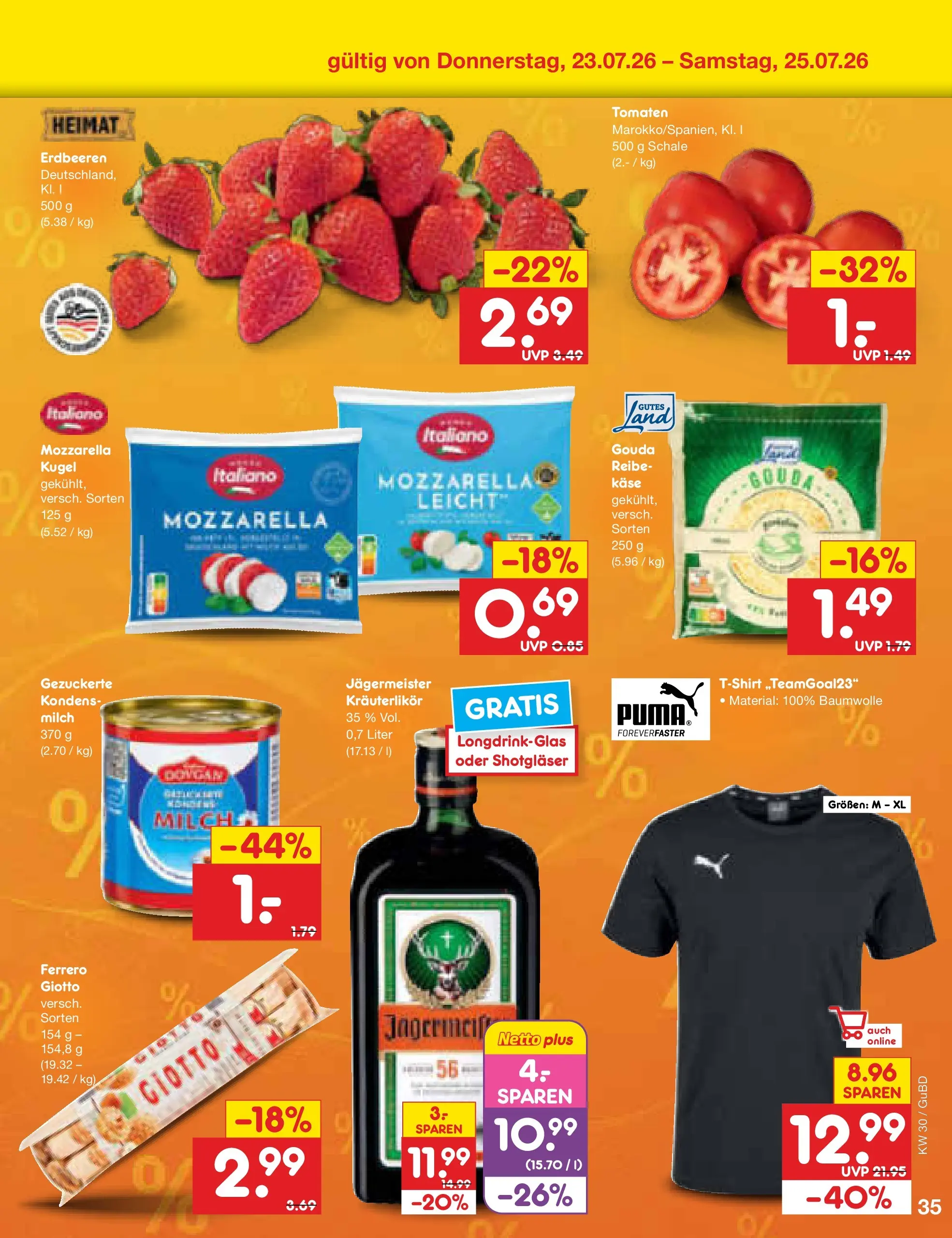 Netto Marken-Discount Prospekt Augustusburg (ab 19.07.2026) » Angebote | Seite: 59 | Produkte: Milch, Mozzarella, Gouda, Jägermeister
