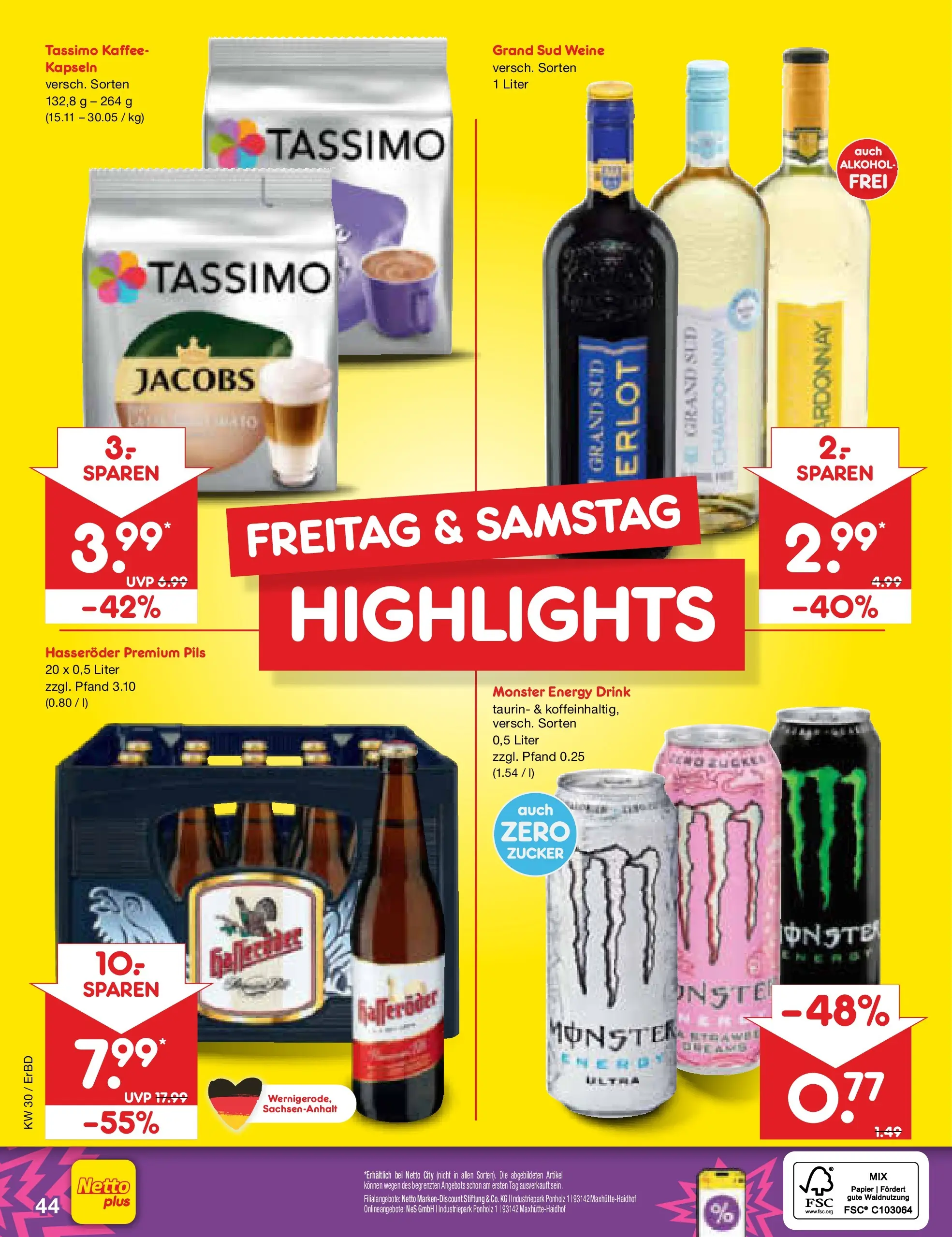 Netto Marken-Discount Prospekt Weimar (ab 19.07.2026) » Angebote | Seite: 68 | Produkte: Kaffee, Monster, Zucker, Hasseröder