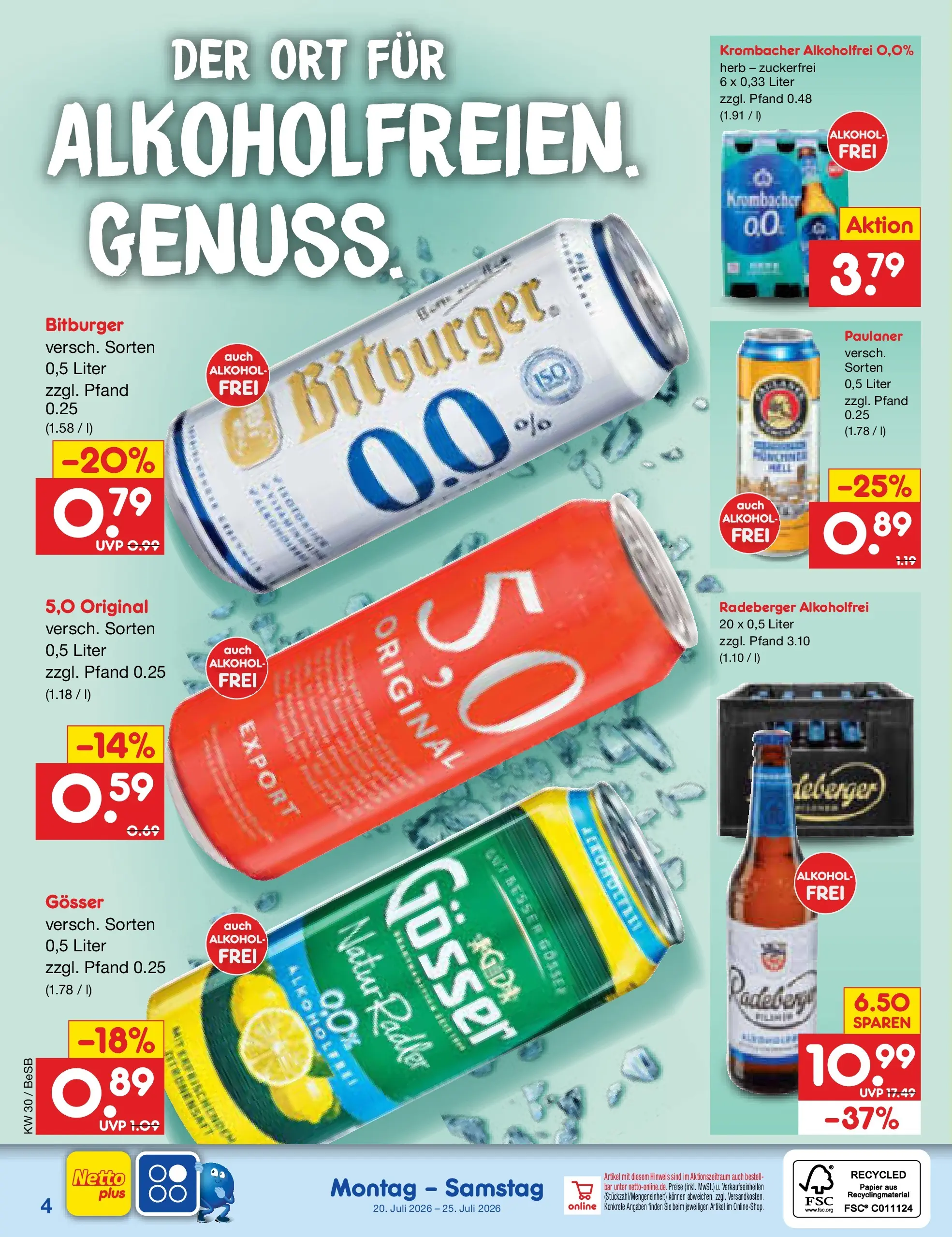 Netto Marken-Discount Prospekt Kremmen (ab 19.07.2026) ยป Angebote | Seite: 55 | Produkte: Krombacher alkoholfrei, Radler, Krombacher, Paulaner Netto Marken-Discount Prospekt Kremmen (ab 19.07.2026) ยป Angebote | Seite: 55 | Produkte: Krombacher alkoholfrei, Radler, Krombacher, Paulaner