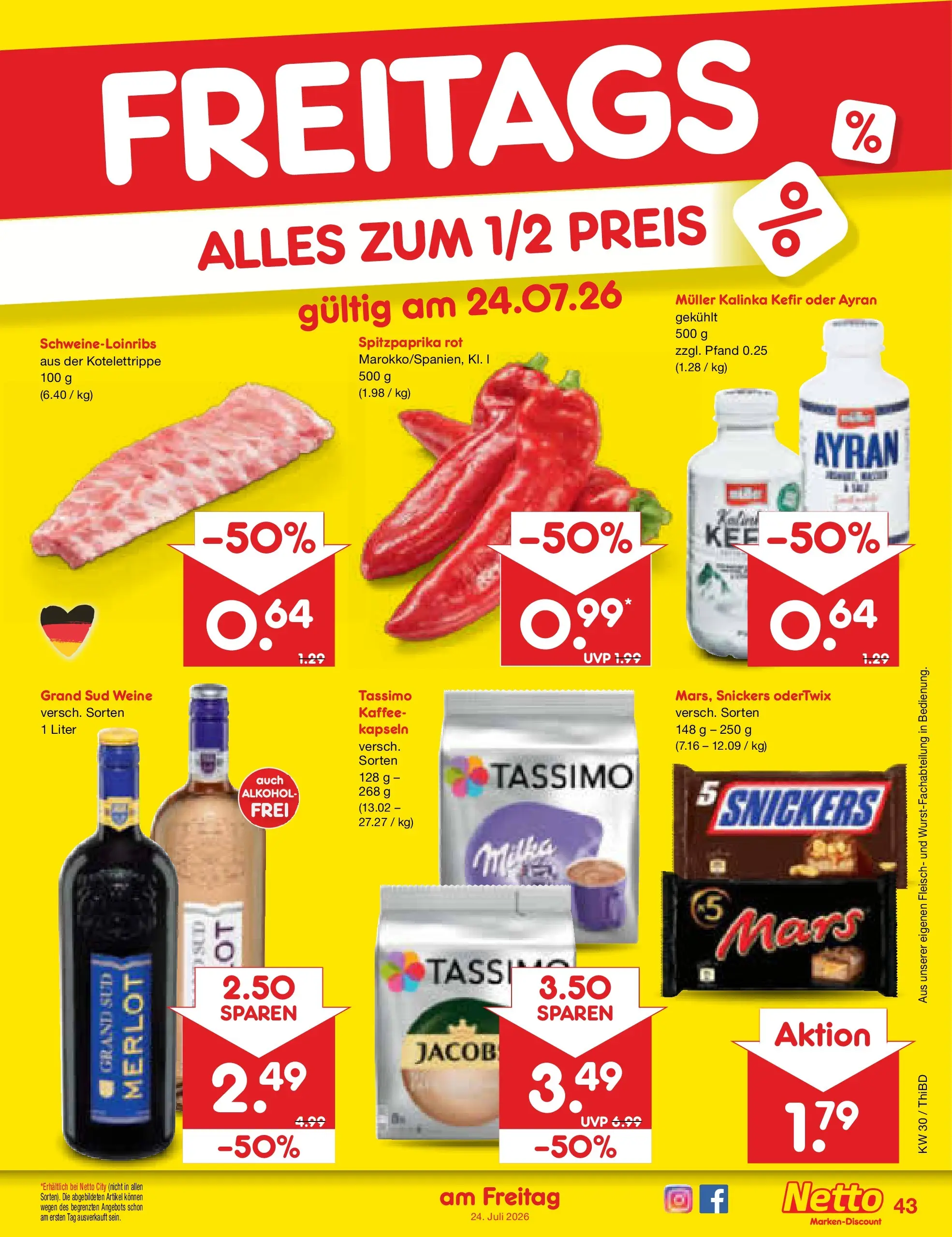 Netto Marken-Discount Prospekt Thiendorf (ab 20.07.2026) ยป Angebote | Seite: 67 | Produkte: Merlot, Grand sud, Fleisch, Tassimo Netto Marken-Discount Prospekt Thiendorf (ab 20.07.2026) ยป Angebote | Seite: 67 | Produkte: Merlot, Grand sud, Fleisch, Tassimo