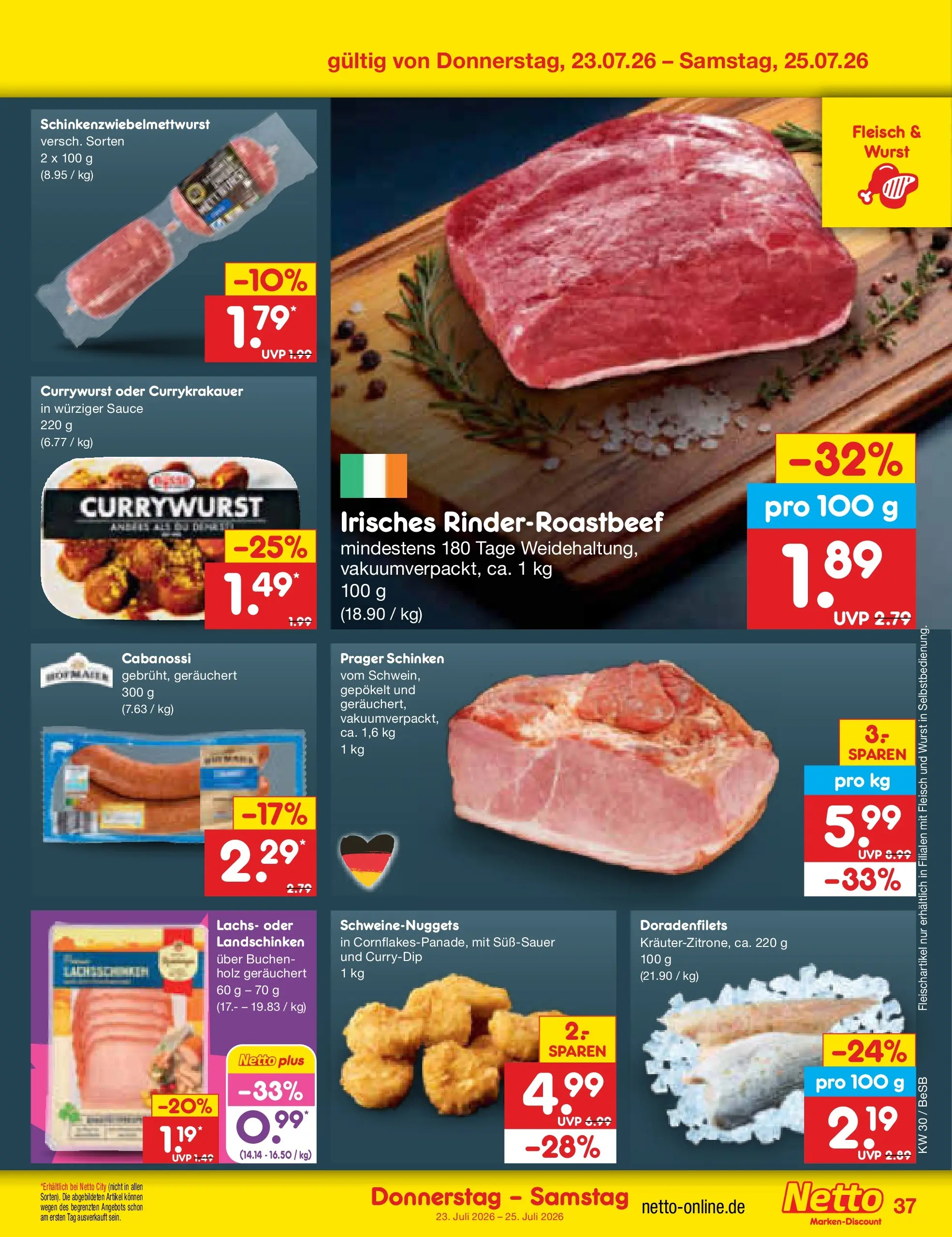 Netto Marken-Discount Prospekt Kremmen (ab 19.07.2026) ยป Angebote | Seite: 61 | Produkte: Lachs, Wurst, Schinken, Fleisch Netto Marken-Discount Prospekt Kremmen (ab 19.07.2026) ยป Angebote | Seite: 61 | Produkte: Lachs, Wurst, Schinken, Fleisch