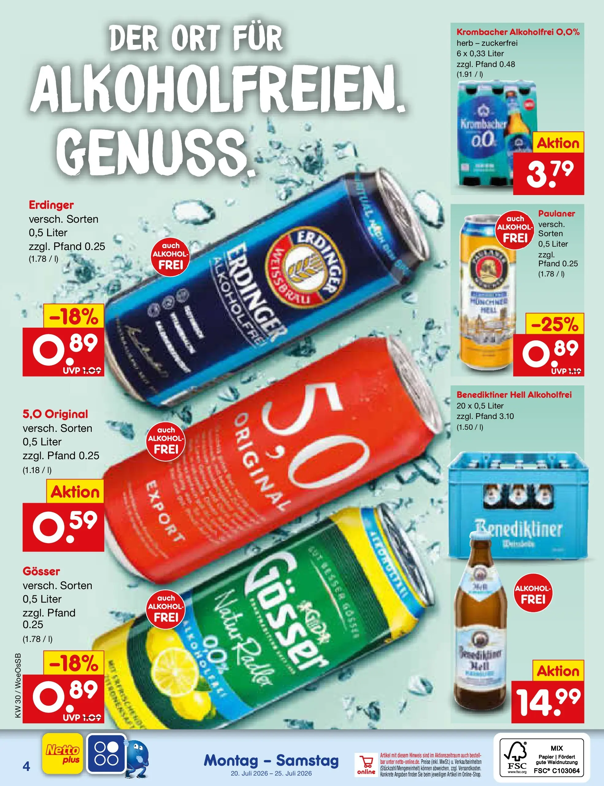Netto Marken-Discount Prospekt Gemmingen (ab 19.07.2026) ยป Angebote | Seite: 55 | Produkte: Benediktiner hell, Krombacher alkoholfrei, Radler, Paulaner Netto Marken-Discount Prospekt Gemmingen (ab 19.07.2026) ยป Angebote | Seite: 55 | Produkte: Benediktiner hell, Krombacher alkoholfrei, Radler, Paulaner