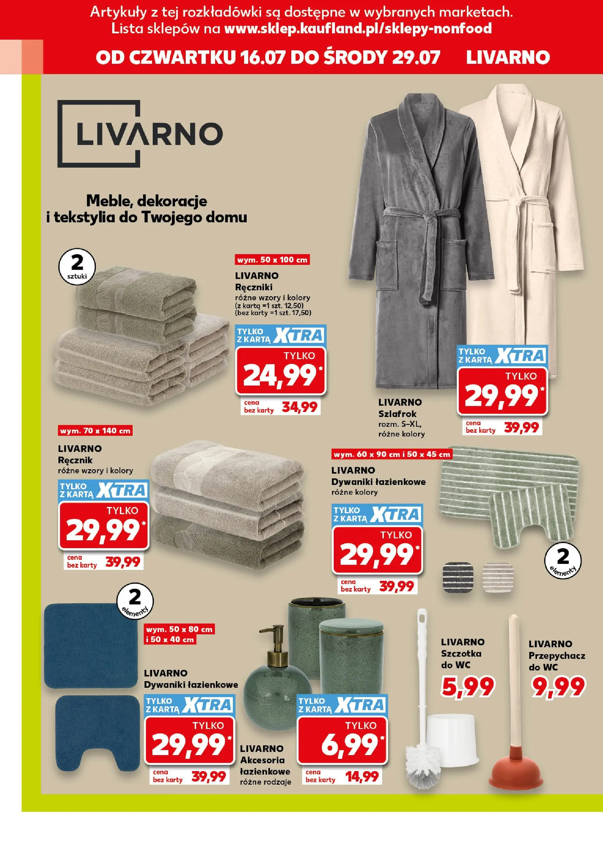 Kaufland gazetka - Złap Okazje od 16.07.2026 - od jutra PDF | Strona: 8 | Produkty: Szlafrok, Dywaniki, Szczotka, Tekstylia
