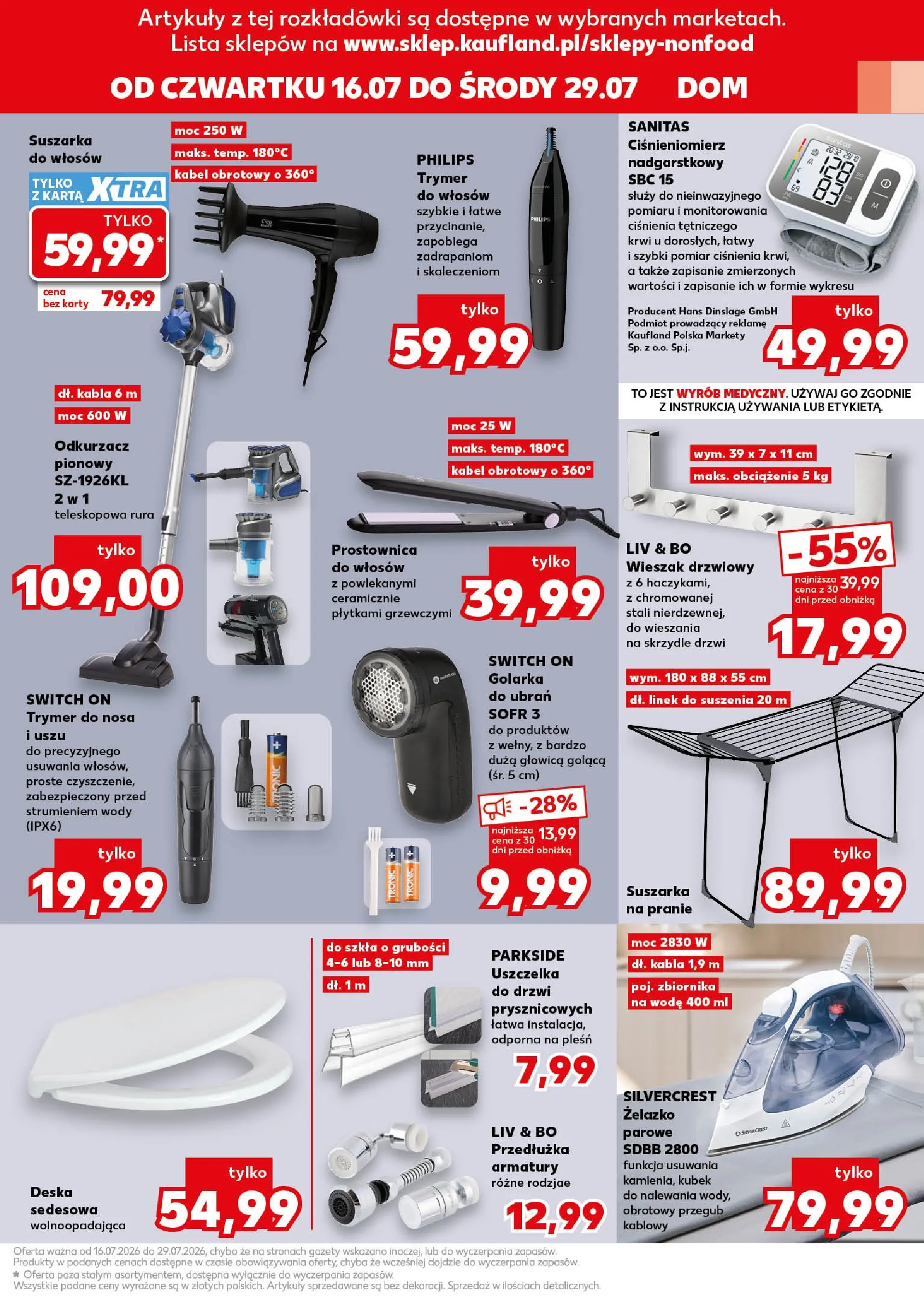 Kaufland gazetka - Złap Okazje od 16.07.2026 - od jutra PDF | Strona: 9 | Produkty: Suszarka na pranie, Kabel, Suszarka, Cleaner