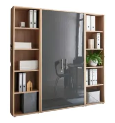 Aktenschrank Office Edition Sw Set 3 hoch Eiche/Anthrazit