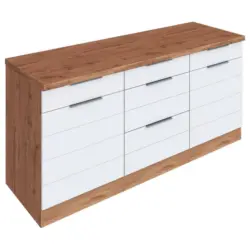 K&uuml;chenunterschrank Florenz B: 180 cm Wei&szlig;/Eichefarben