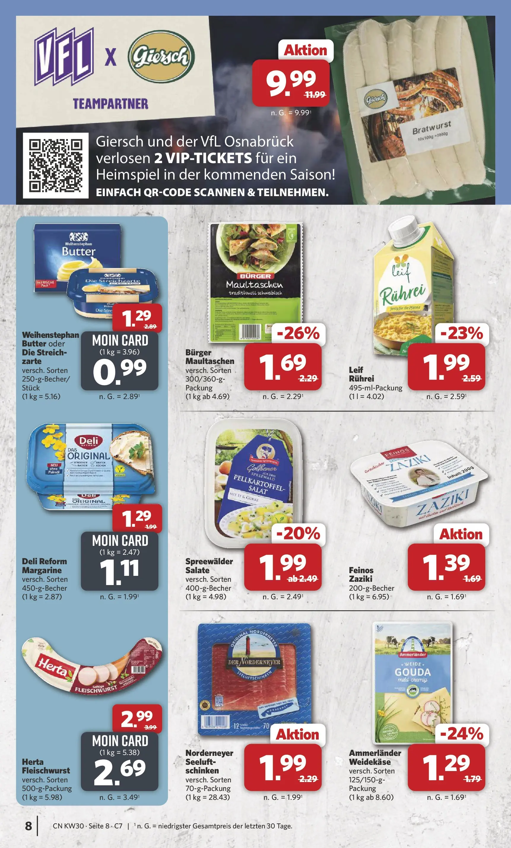 Combi Prospekt Georgsmarienhütte (ab 20.07.2026) zum Blättern | Seite: 8 | Produkte: Margarine, Butter, Weihenstephan butter, Maultaschen