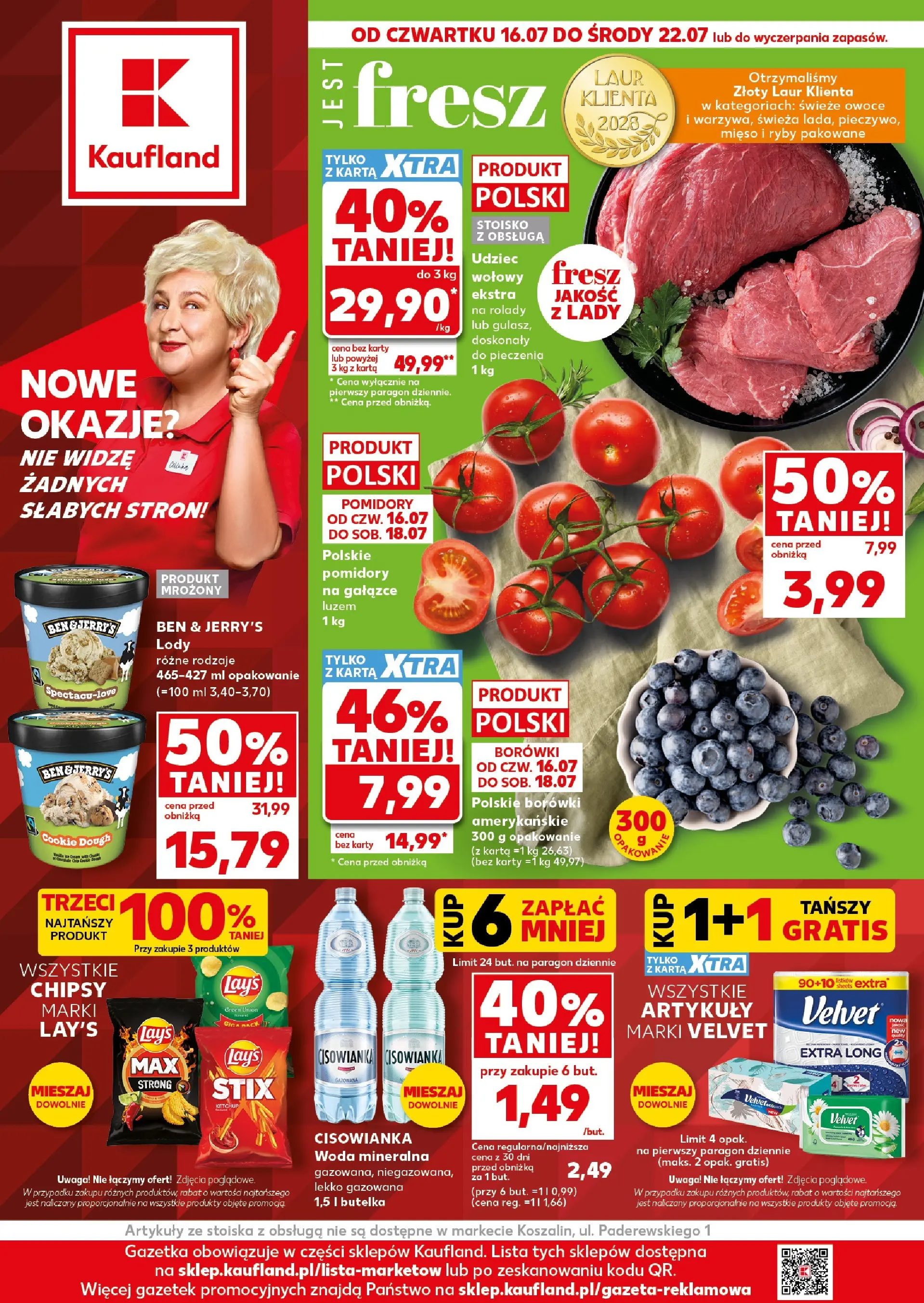 Kaufland gazetka (16.07.2026) - od jutra | Strona: 1 | Produkty: Ketchup, Mięso, Pomidory, Lody Kaufland gazetka od 16.07.2026 - od jutra PDF | Strona: 1 | Produkty: Ketchup, Mięso, Pomidory, Lody